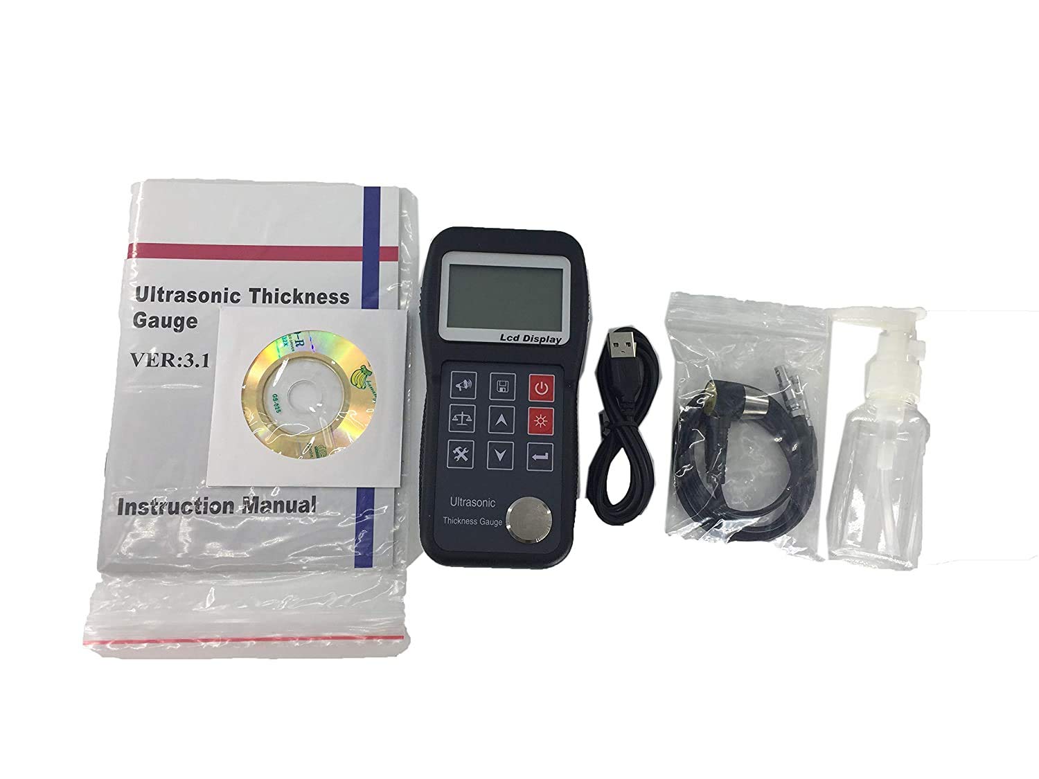 KT320 Digital Ultrasonic Thickness Gauge - Portable Metal Thickness Tester (0.75-300mm/0.03-11.8