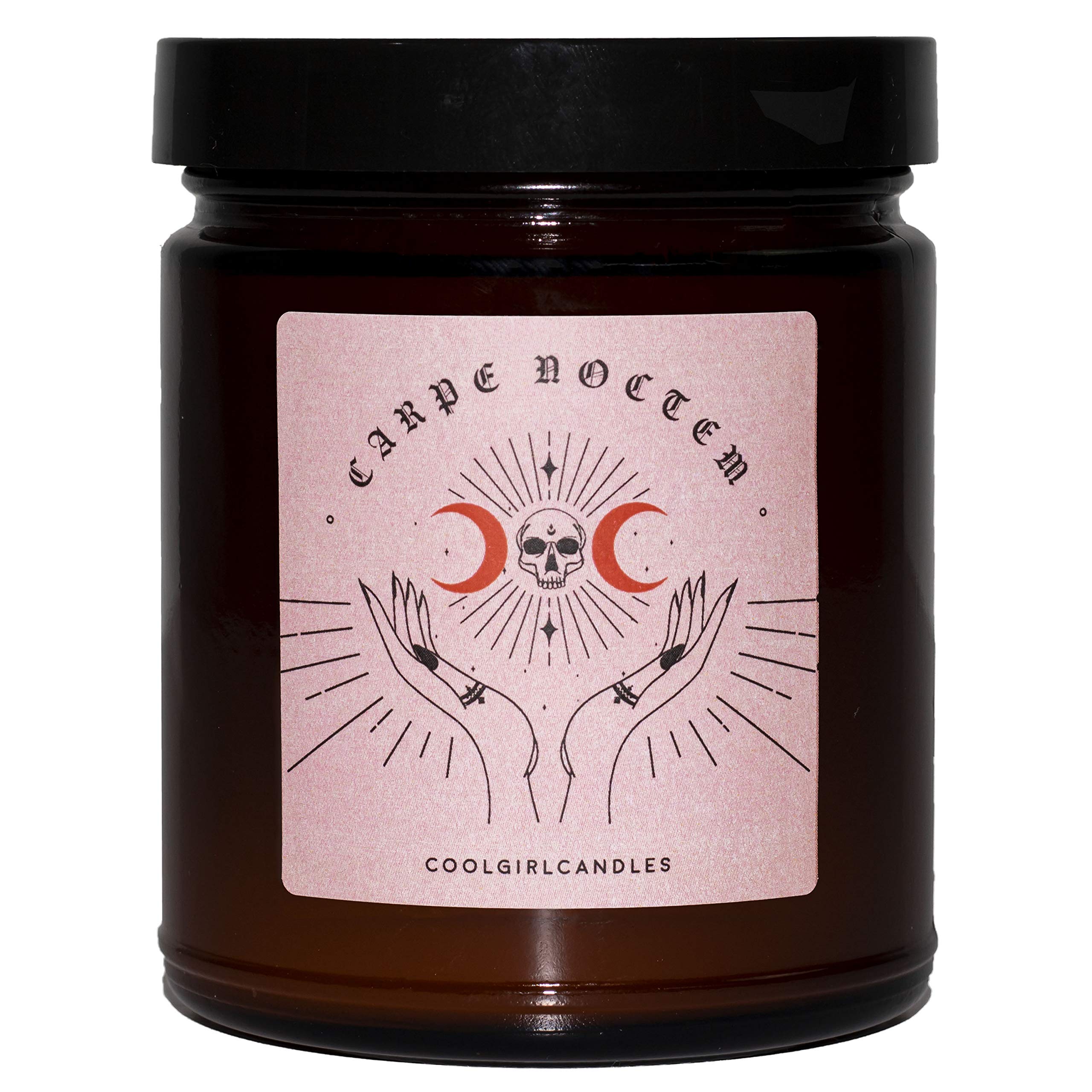 Luxury Masculine Scented Candle - Carpe Noctem with Bergamot, Black Pepper & Lavender | 9oz Coconut Soy Wax Candle (55 Hour Burn Time) | Strong Home Fragrance for Dark Academia Decor | Perfect for Bedroom, Office & Cozy Evenings
