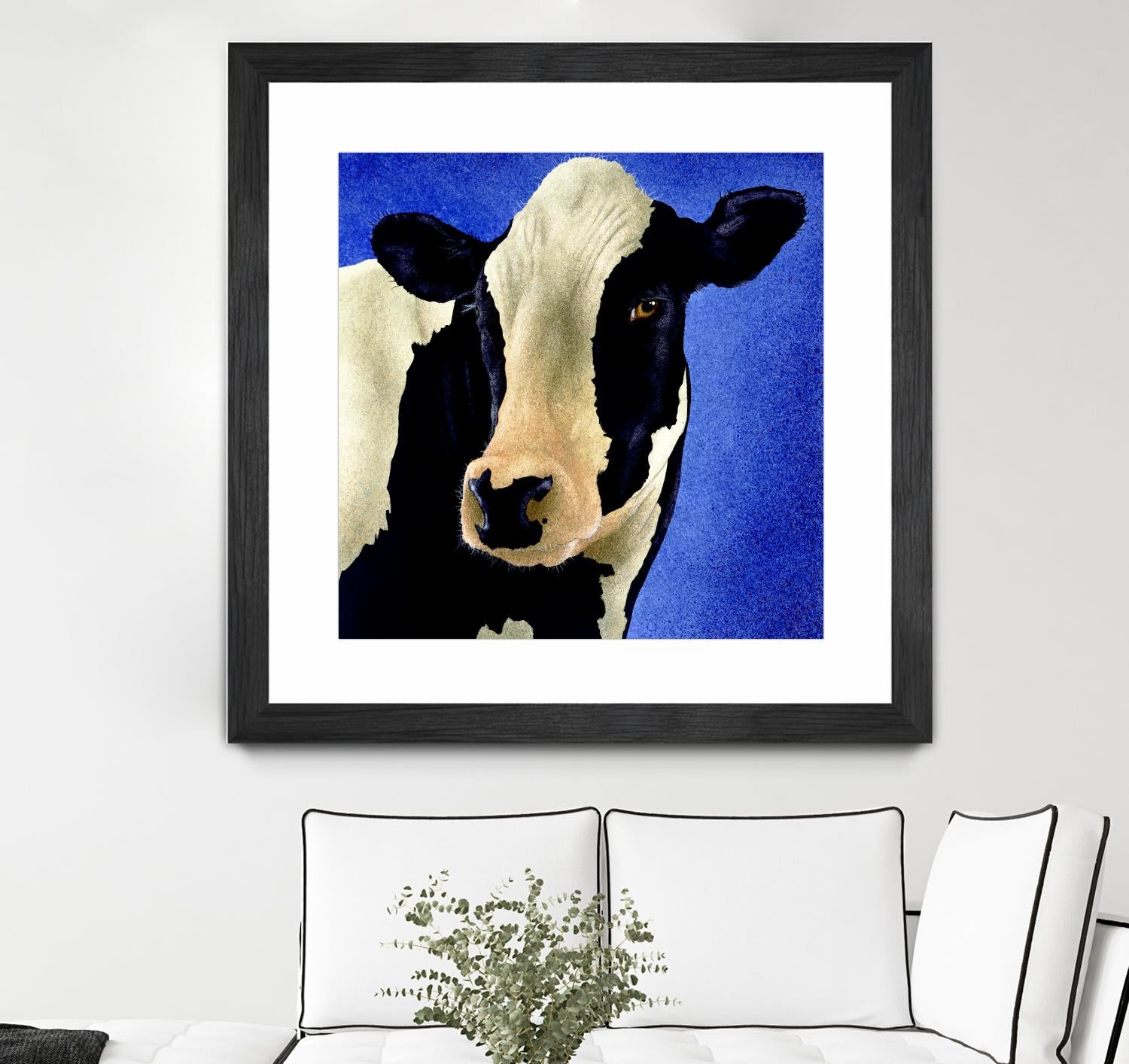 Blue Moo Moo Cow Print T-Shirt - Soft Cotton Casual Top for Women & Men | Perfect for Farm Visits, Country Themed Parties & Everyday Wear