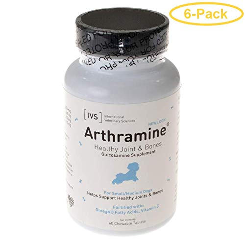 Vet Arthramine Joint Supplement for Small & Medium Dogs - 60 Count (Pack of 6) - Supports Healthy Joints & Bones - Ideal for Senior Dogs & Active Pets