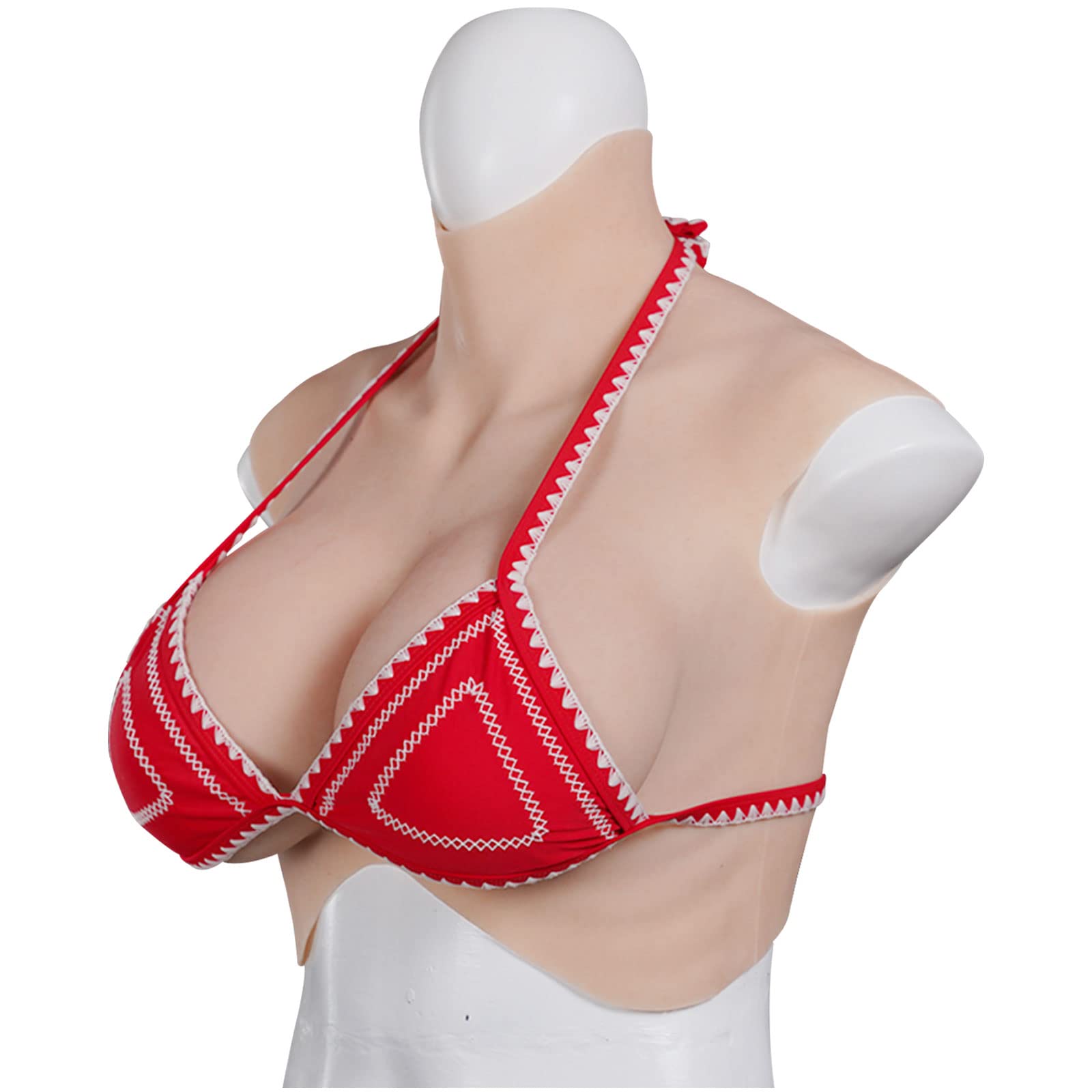 Premium Silicone Realistic Breastplate - 8th B/C/D/E/H Cup Soft Breast Forms for Crossdressers & Transgender Women | Comfortable Fake Boobs for Cosplay, Drag Shows & Everyday Wear