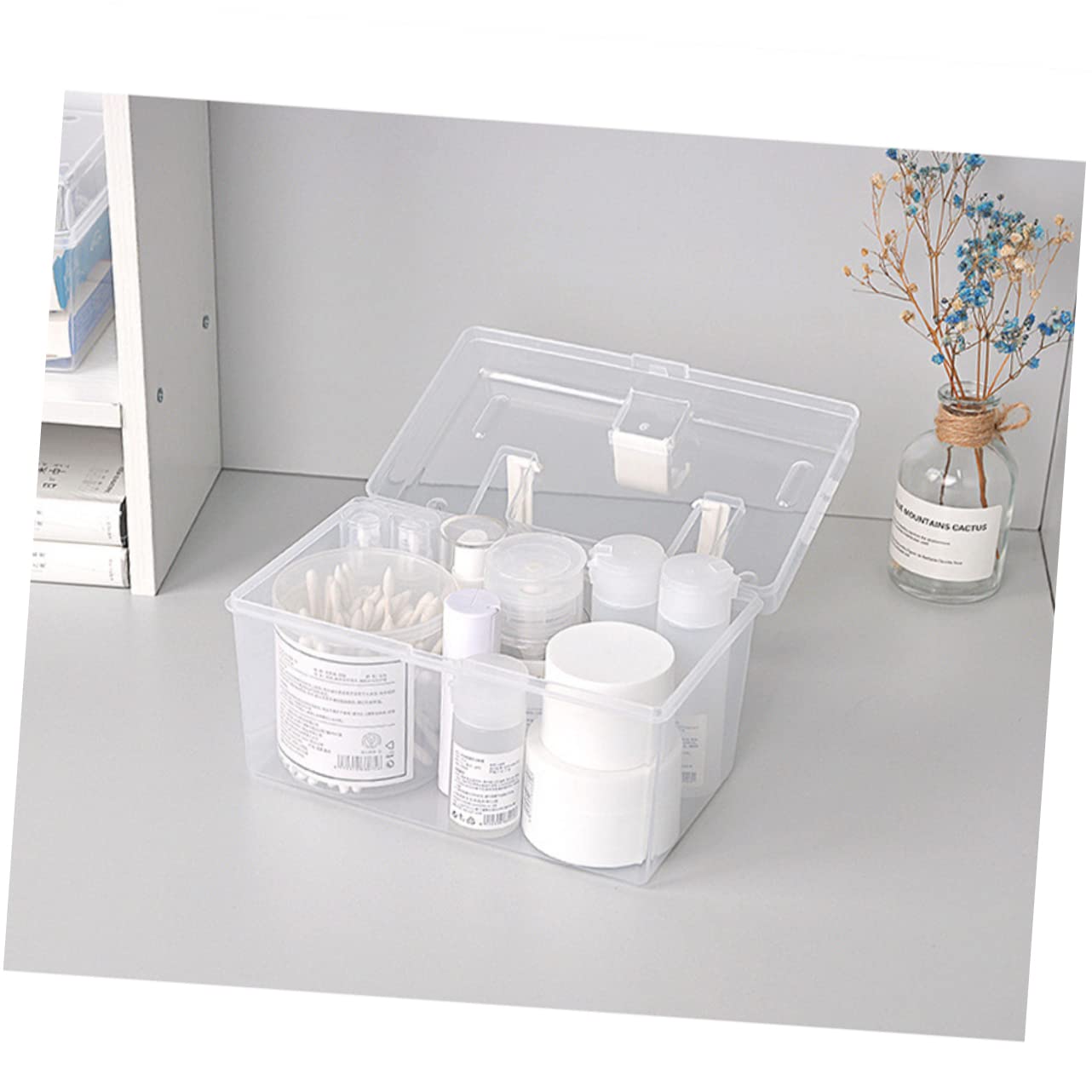 White Medicine Storage Organizer Box - Portable Pill Holder for Cabinet, Car & Travel | Compact Medical Kit for Daily Medication & First Aid Supplies
