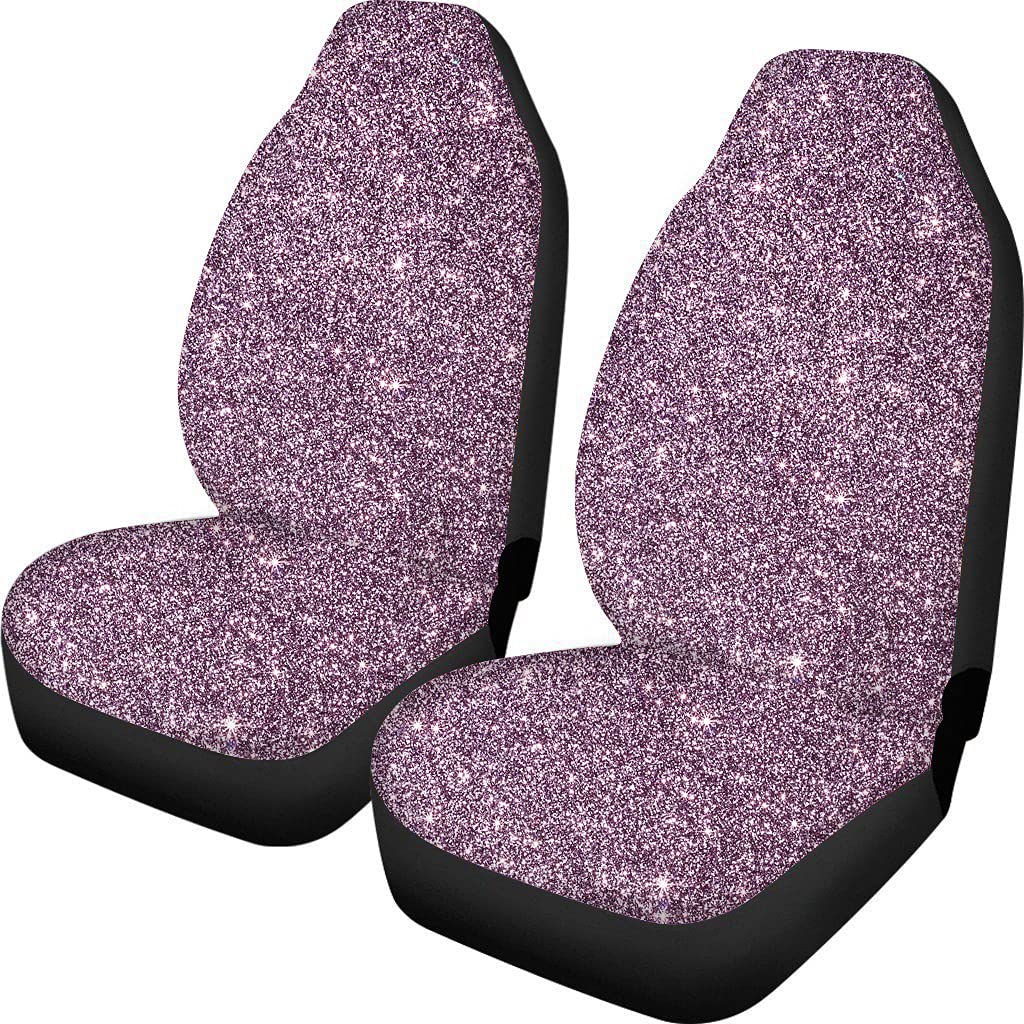 PZZ BEACH Car Seat Cushion Covers - 2 Pack Front Seat Protectors with Sparkling Pink Design for Women & Girls | Waterproof & Comfortable for Road Trips, Commuting & Daily Driving