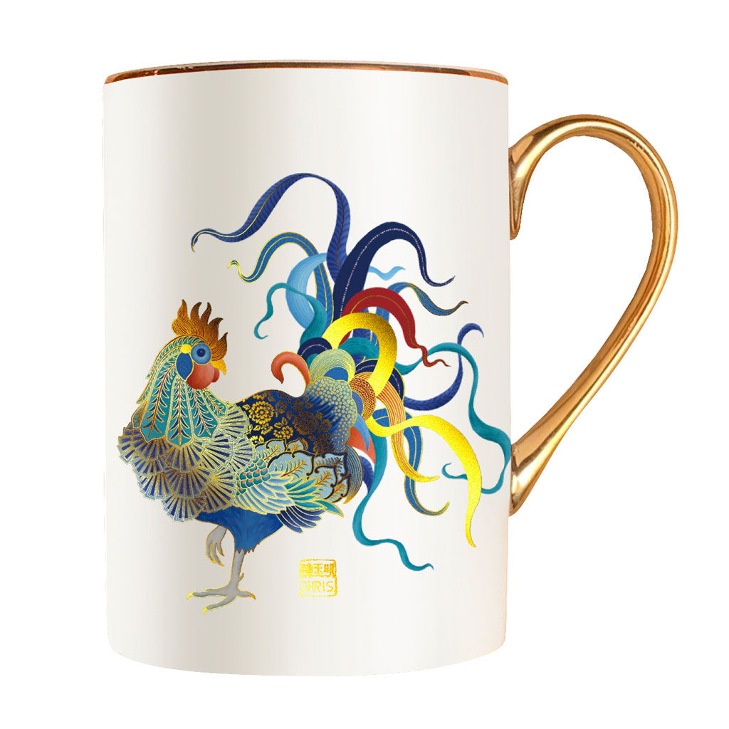Chinese Zodiac 'Rooster' Ceramic Coffee Mug - Year of the Rooster Collectible Gift for Tea & Coffee Lovers - Perfect for Home, Office & Chinese New Year Celebrations