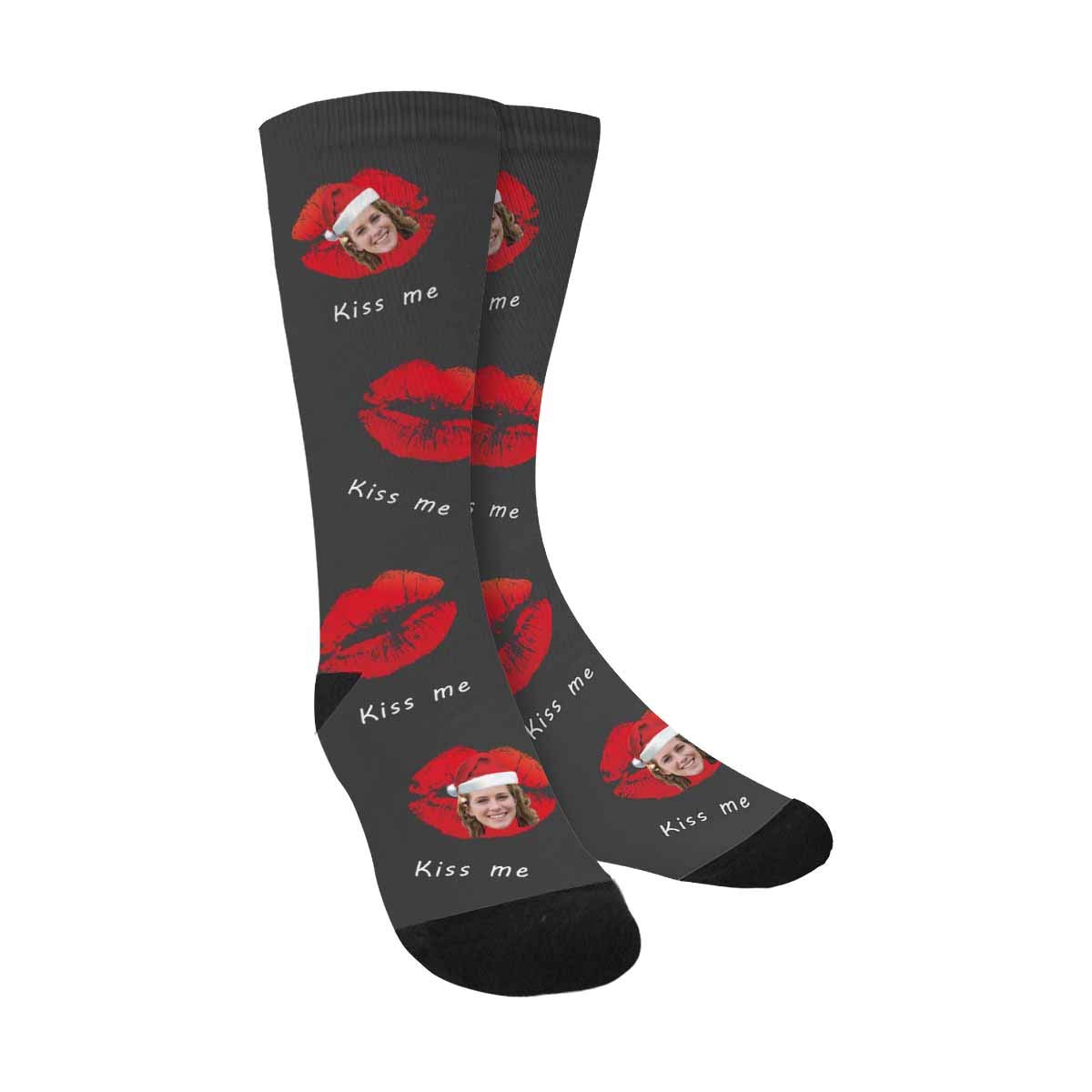 Custom Photo Socks - Personalized Blue Dog Paw Design | Turn Your Picture into Unique Unisex Socks | Perfect Gift for Pet Lovers, Couples & Special Occasions