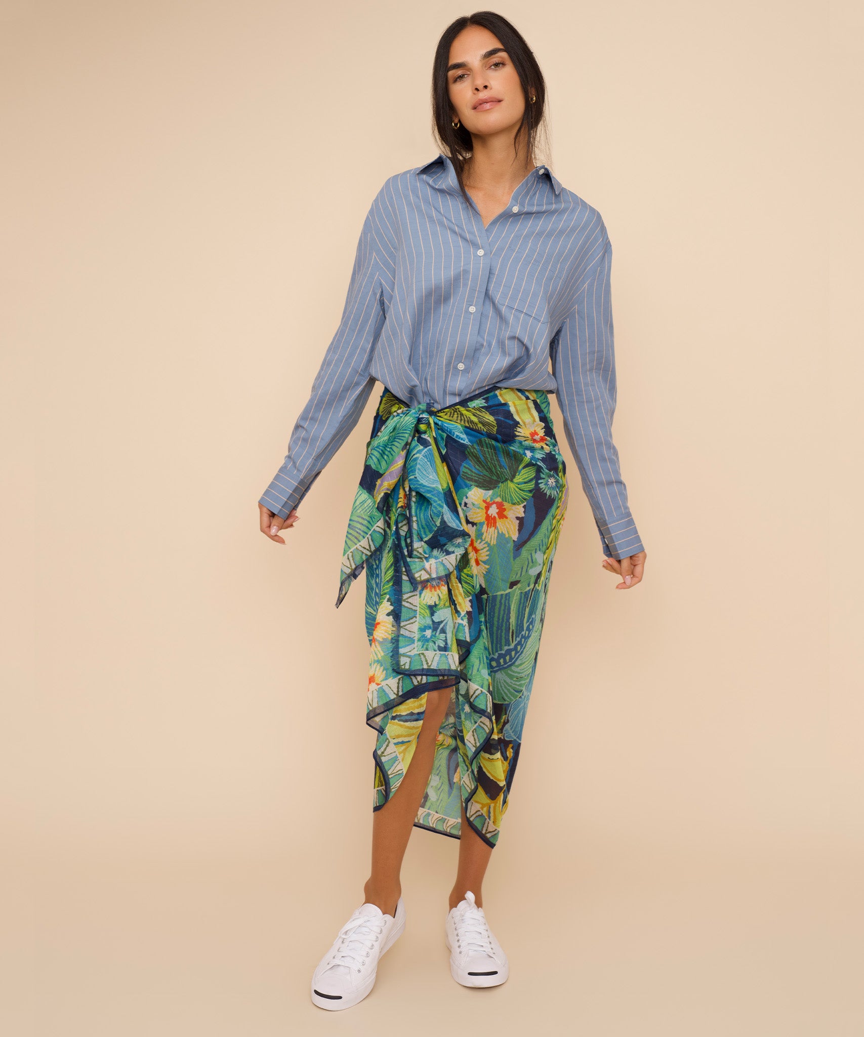Stylish Rainforest Print Sarong Wrap - Lightweight Beach Cover-Up for Women, Perfect for Pool, Vacation & Summer Outfits