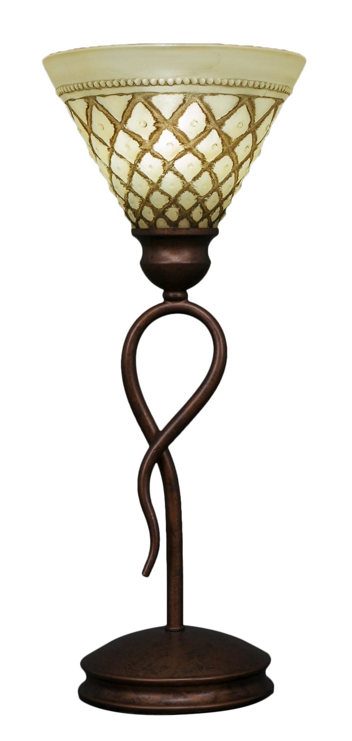 Toltec Lighting 35-BRZ-7185 Bronze Leaf Mini Table Lamp with 7