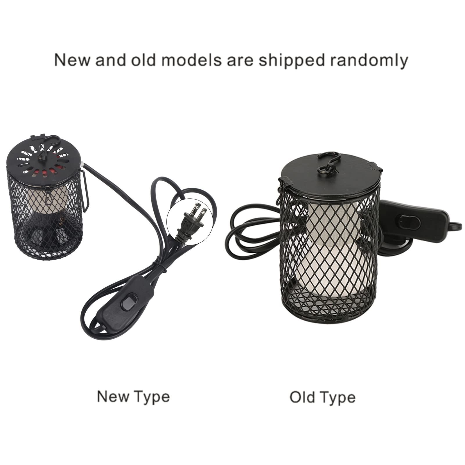 **Reptile Heat Lamp with Guard - Anti-Scald Lampshade & Heat Emitter Set for Turtles, Chicks, Lizards, Snakes (Black) - Ideal for Terrariums, Reptile Tanks & Pet Habitats**