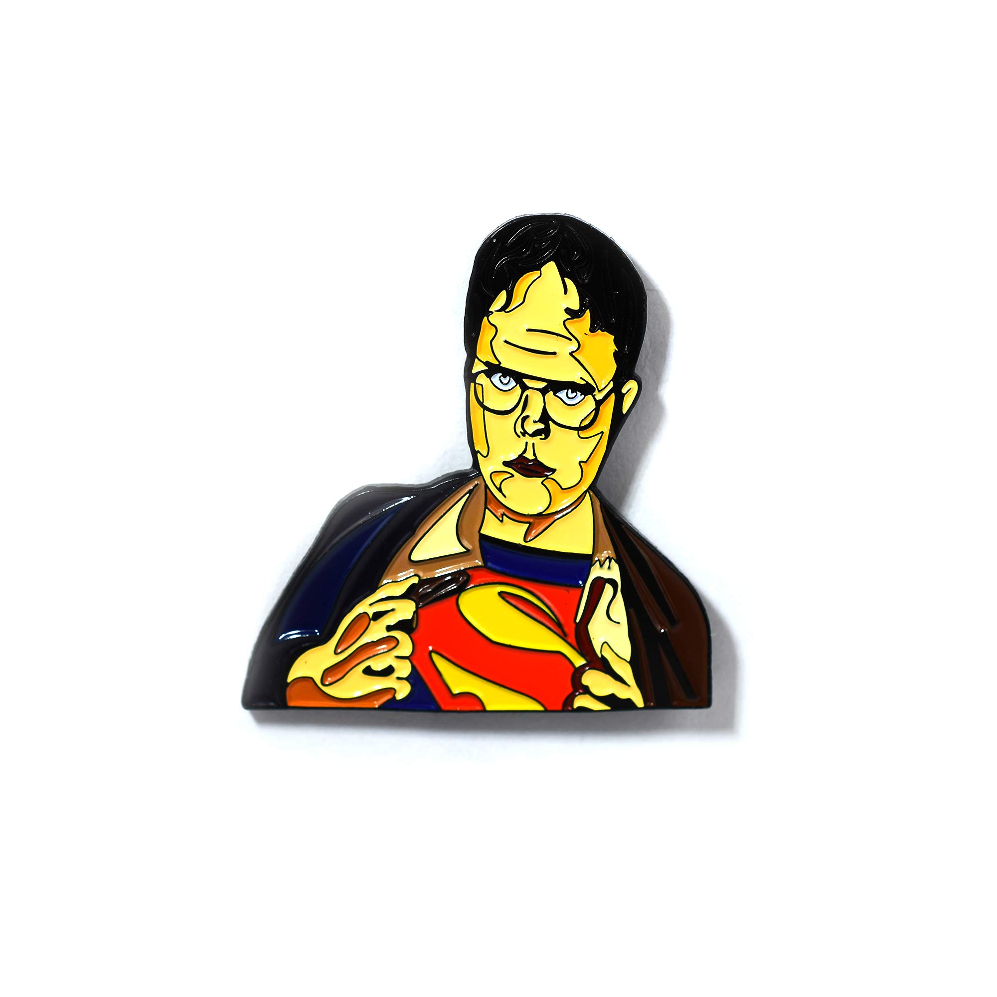 The Office Dwight Schrute Superman Collectible Pendant Lapel Pin - Perfect for Cosplay, TV Show Fans & Gift Giving
