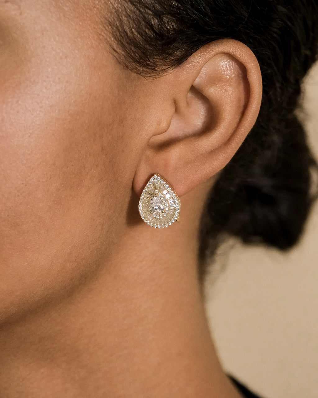 Scarlett CZ Teardrop Stud Earrings for Women - 925 Sterling Silver Cubic Zirconia Dangle Earrings - Elegant Jewelry for Party, Wedding & Everyday Wear