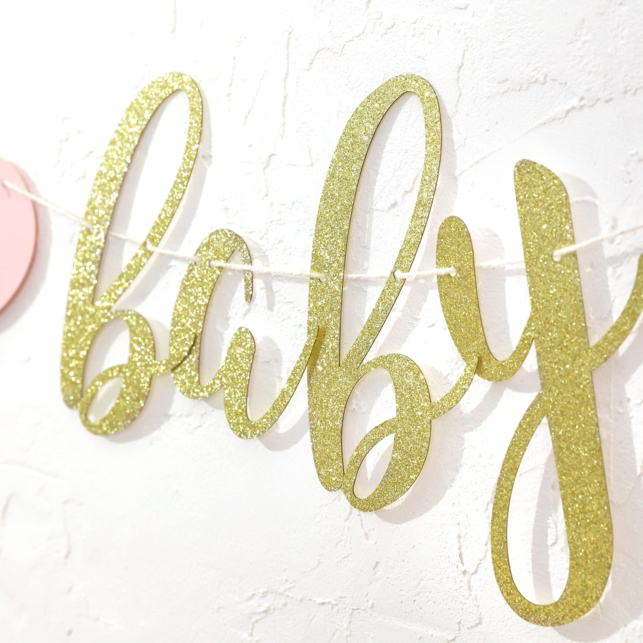 Sweet Baby Girl Banner - Gold Glitter It's a Girl Sign for Baby Shower, Gender Reveal & First Birthday Party Decorations | Perfect for Nursery, Photo Backdrops & Celebration Garlands