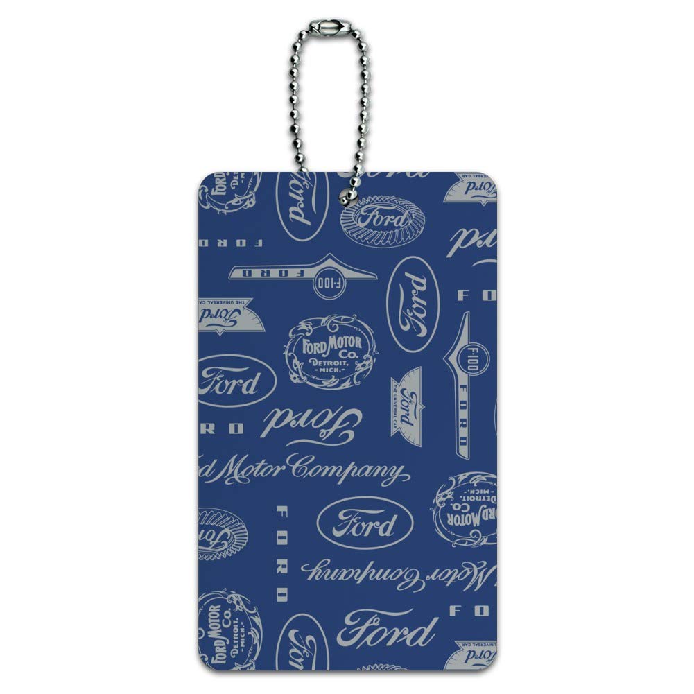 Ford Motor Company Logo Pattern Luggage Tag - Durable Suitcase ID Tag for Travel Accessories - Perfect for Carry-On Bags, Backpacks & Suitcase Identification