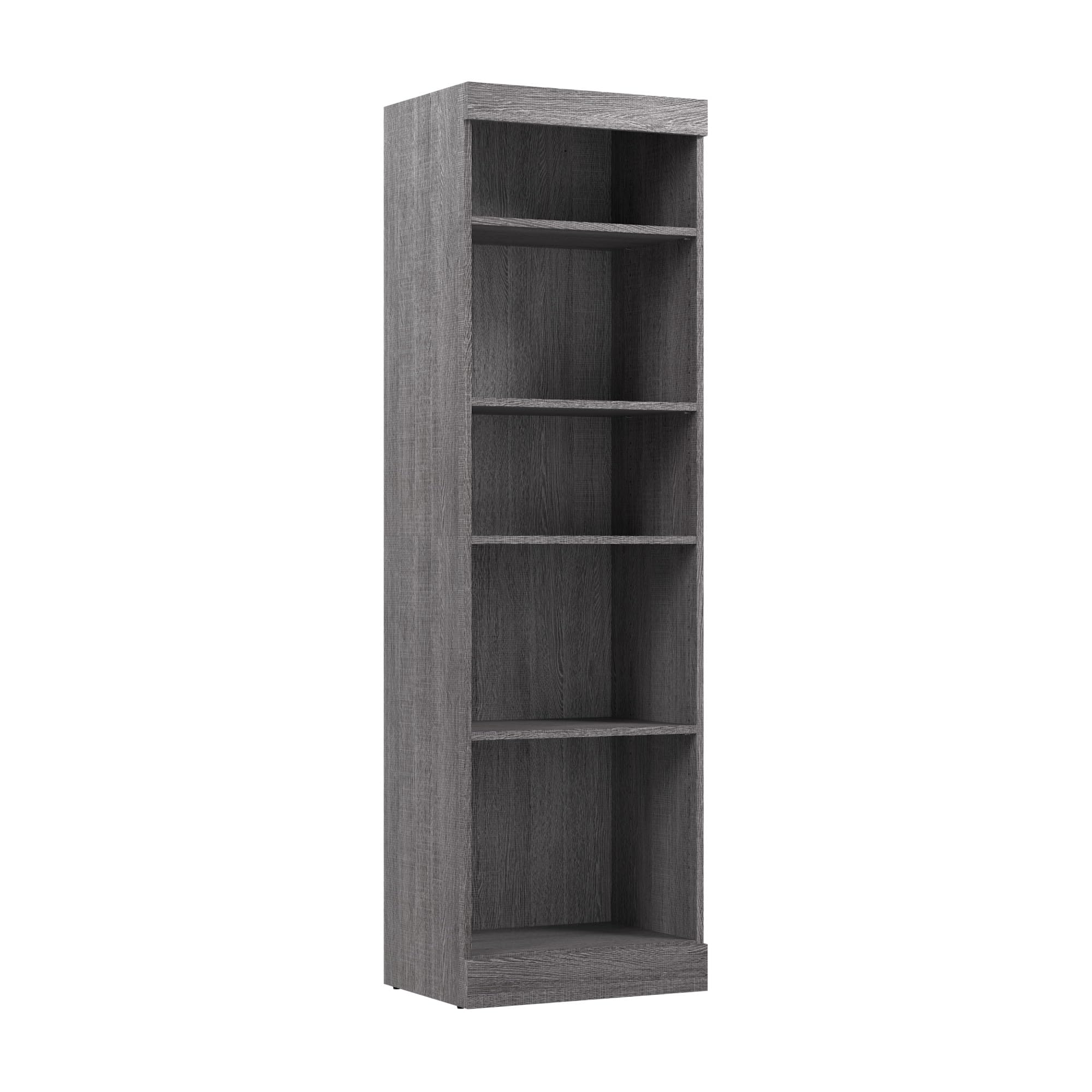 Bestar 25-inch Closet Organizer System - Modern Walk-in Closet Storage Solution for Bedroom, Entryway & Pur Collection in Bark Gray | Space-Saving Wardrobe Organization for Small Homes & Apartments