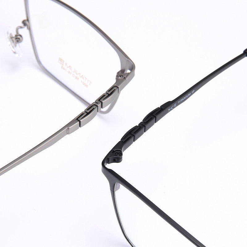 Bclear Men's Full Rim Square Titanium Eyeglasses Frame - Lightweight Durable My5001 for Work, Reading & Fashion