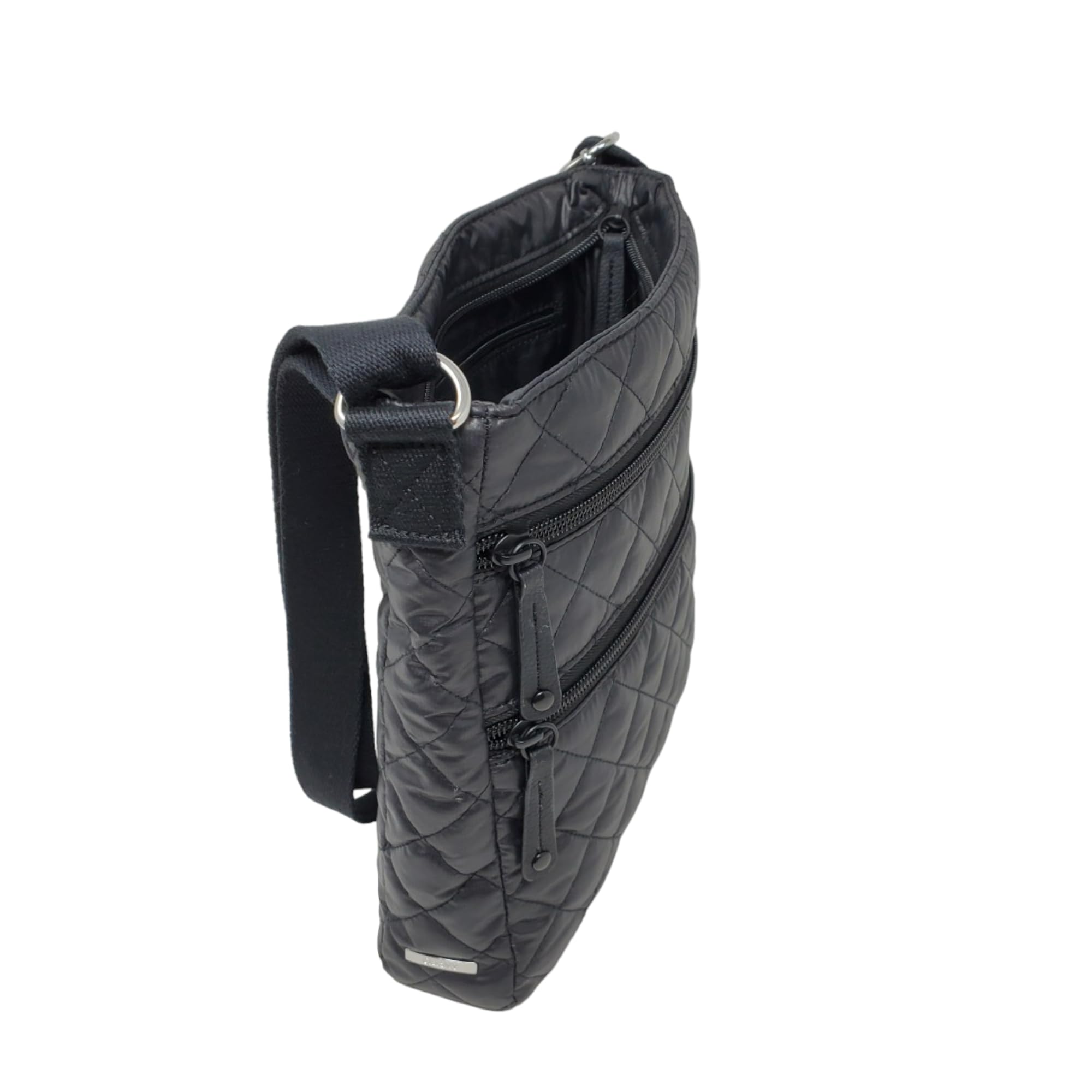 Quilted Crossbody Bag - Black, Ultra Lightweight, Water Repellent & Stain Resistant - Perfect for Travel, Shopping & Everyday Use