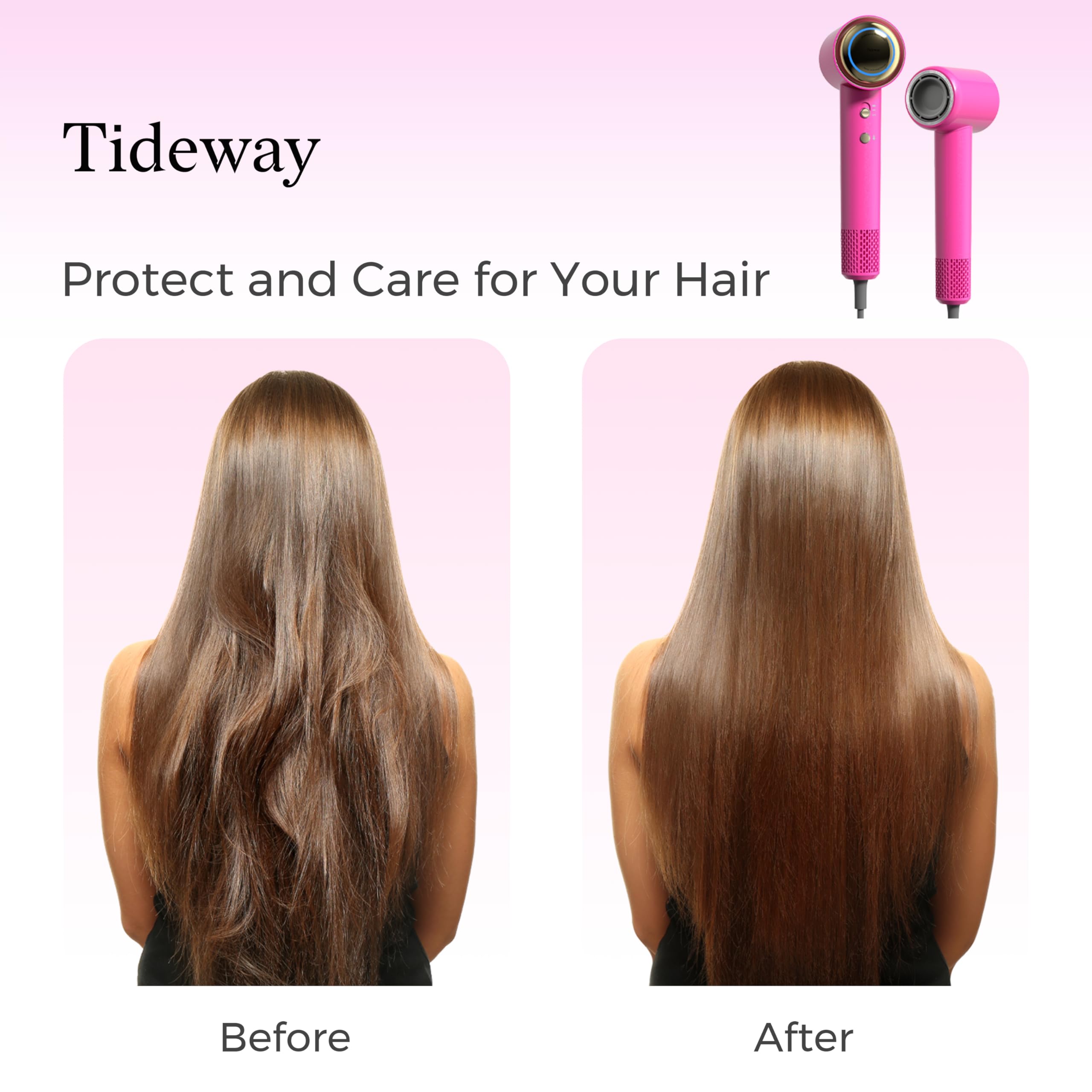 Tideway H11 Professional Hair Dryer - 110,000 RPM High Speed, Fast Drying with Plasma Technology for Healthy Scalp | Lightweight, Quiet, Smart Temperature Control, 4 Heat Settings | Travel-Friendly with Magnetic Nozzle & Diffuser | Perfect for Home, Salon & Travel Use