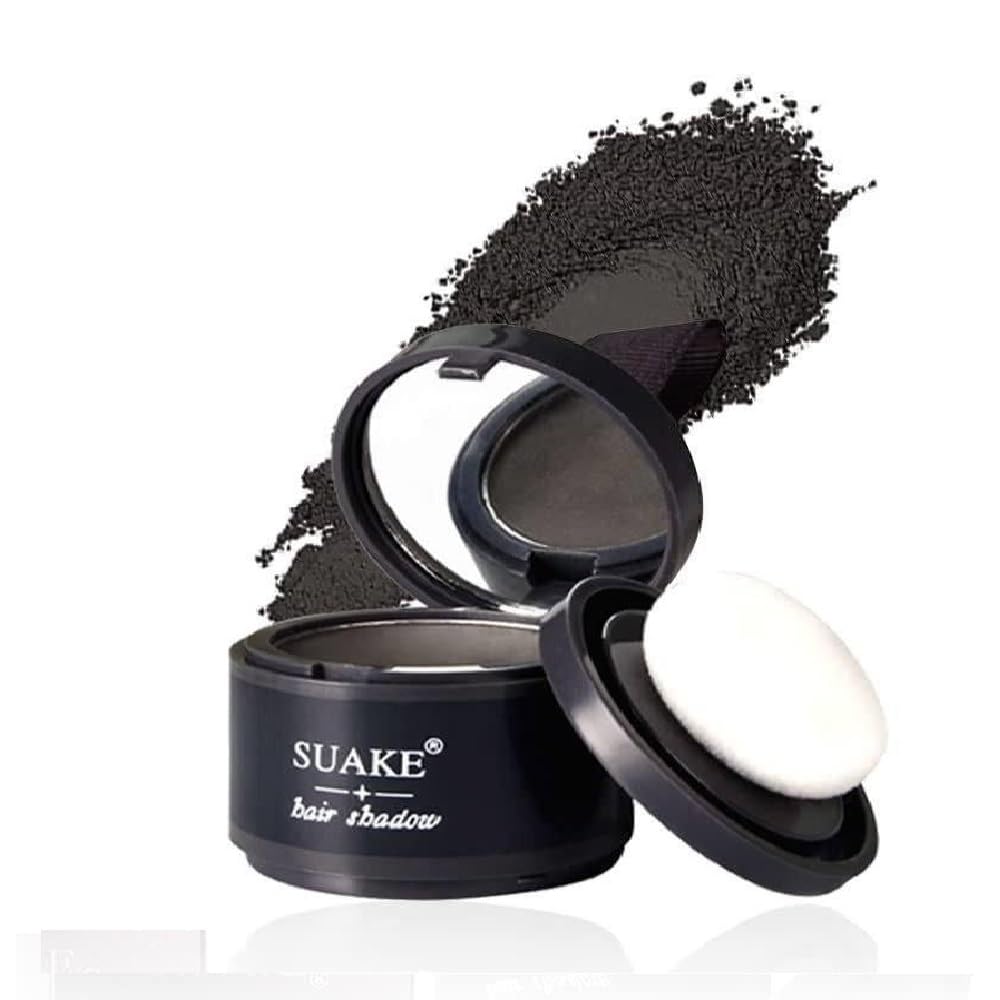 SYCLONIC Root Touch Up Powder for Thinning Hair - Water & Sweat Resistant Hair Loss Concealer, Hairline Powder for Women (Black, 4g) - Perfect for Daily Use, Travel, and Quick Hair Touch-Ups