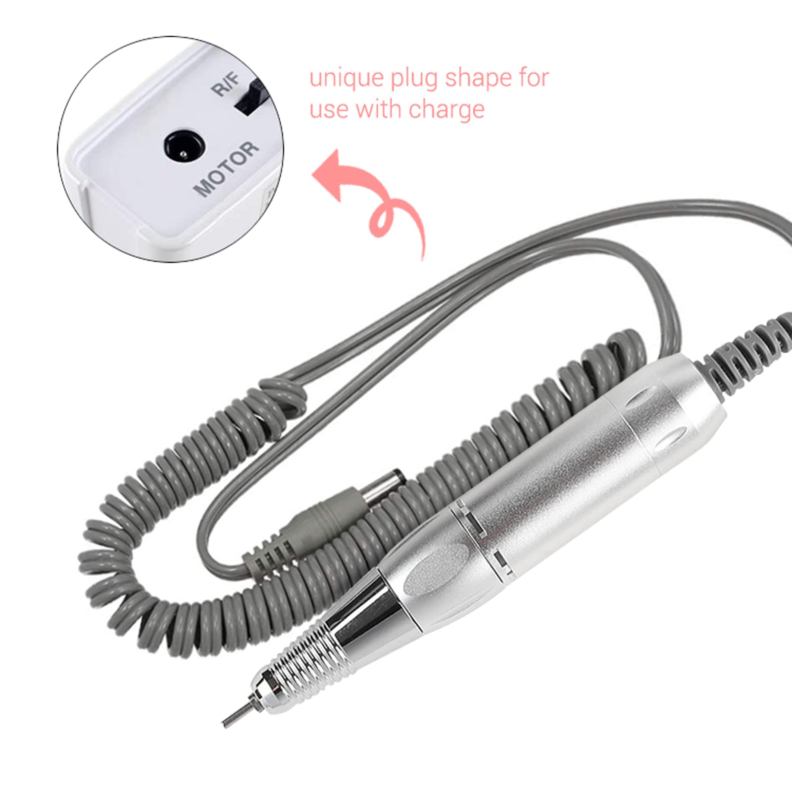 Professional Electric Nail Drill Pen Handle - 35000 RPM High Speed Aluminum Alloy Nail Polisher & Grinder Replacement for Manicure/Pedicure - Perfect for Nail Salons, Home Use & Professional Nail Art (Small Interface Compatible)