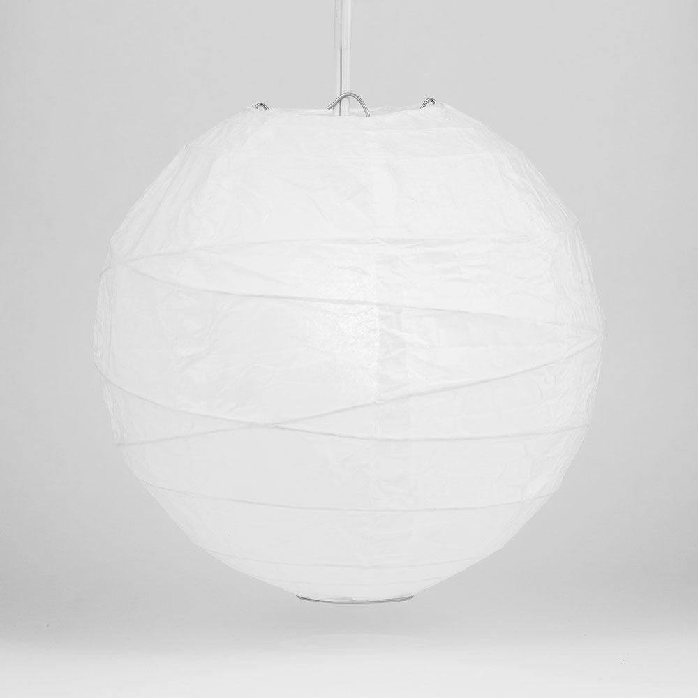 50 Pack 12 Inch White Round Paper Lanterns with Free Style Ribbing for Party Decorations, Wedding Centerpieces & Home DIY Projects