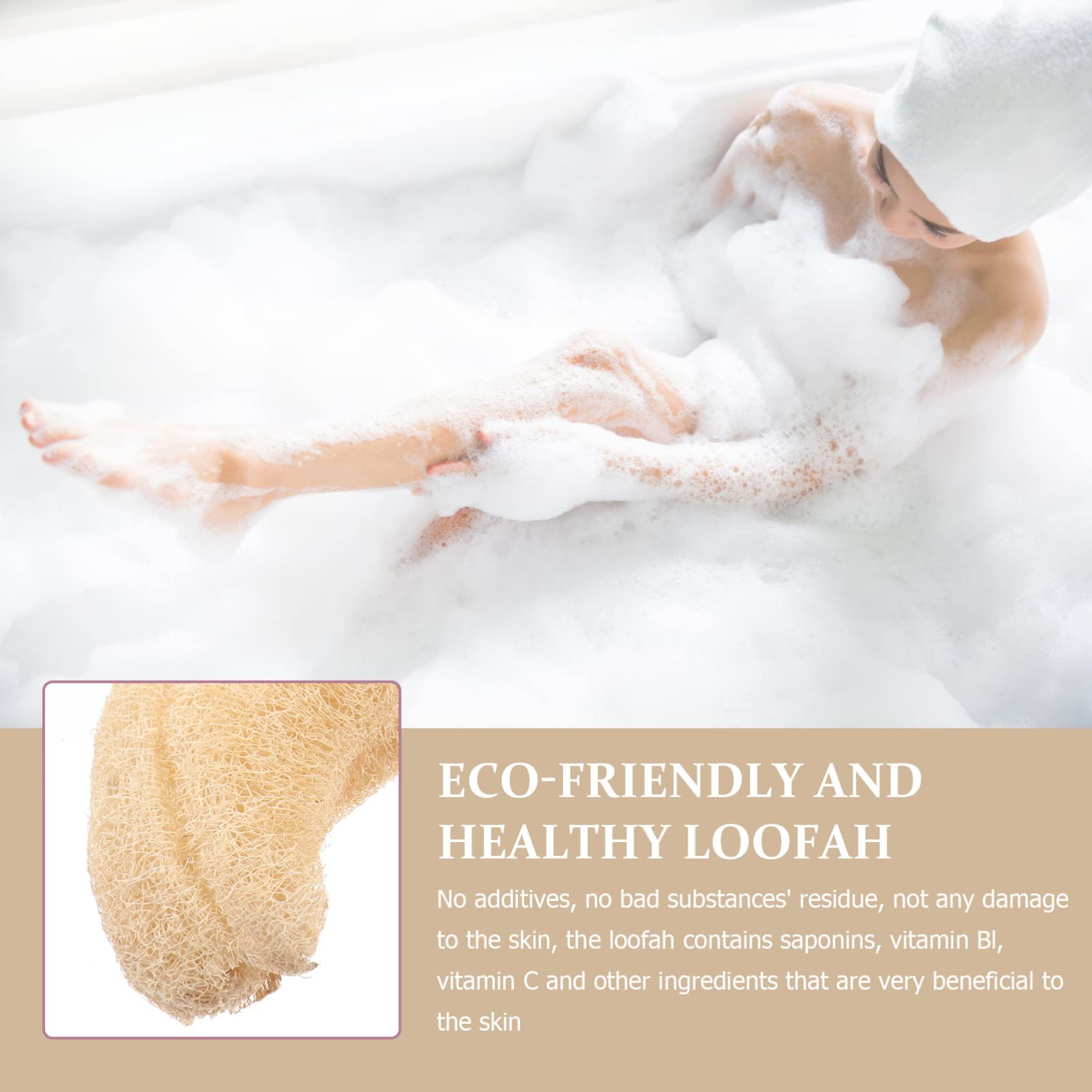 Beavorty Natural Loofah Sponge - Exfoliating Bath Scrubber for Women & Men | Washable & Reusable Body Scrub Towel | Perfect for Shower, Spa & Gentle Skin Exfoliation (1-Pack)