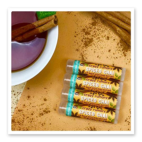Crazy Rumors Chai Tea Lip Balm Stick - 100% Natural, Vegan, Soothing Moisturizer for Dry & Chapped Lips (4g) - Perfect for Winter, Travel & Daily Hydration