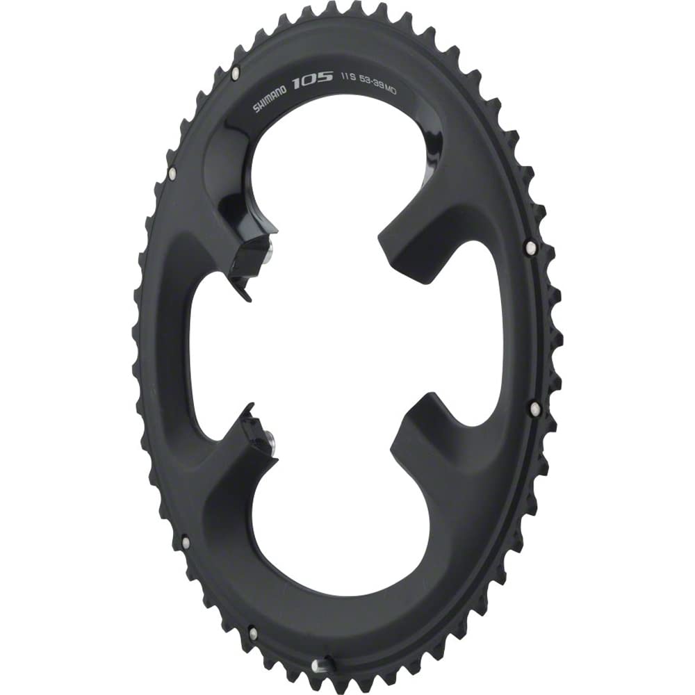 Shimano 105 5800-L 53T 110mm BCD 11-Speed Chainring - Compatible with 53/39T Crankset - Black - Perfect for Road Biking & Performance Cycling Upgrades