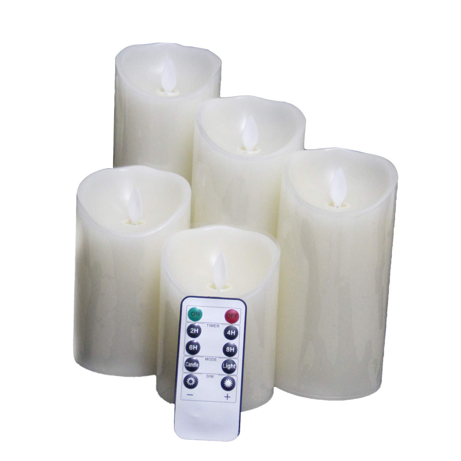 Flameless LED Flickering Candles - 5PCS Battery Operated Electronic Candles with Glass Jar Holder for Home Decor, Wedding, Party & Romantic Ambiance