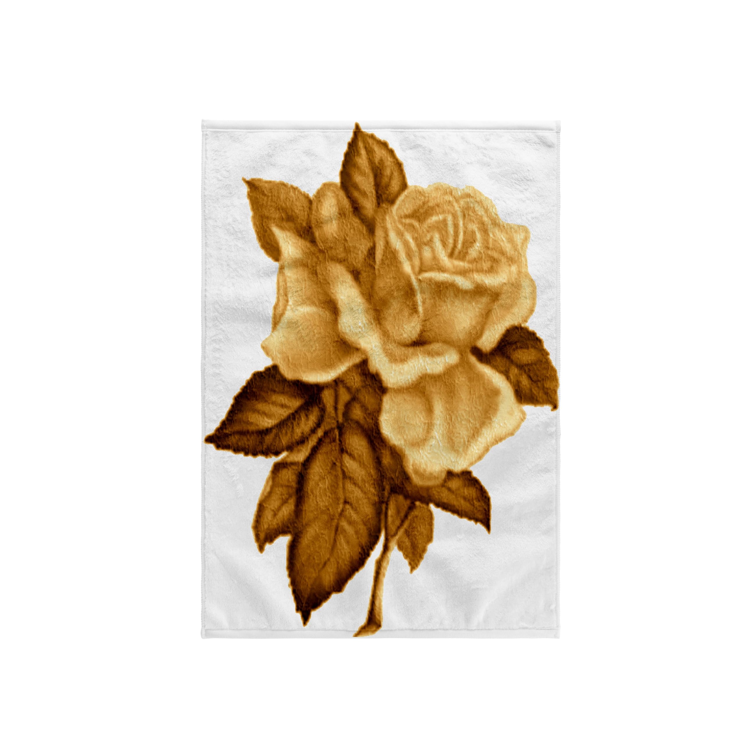 3D Rose Gold Tone Bath Towel Set - 15x22 Inches Soft White Luxury Towels for Spa, Bathroom & Beach - Ultra Absorbent & Quick Dry