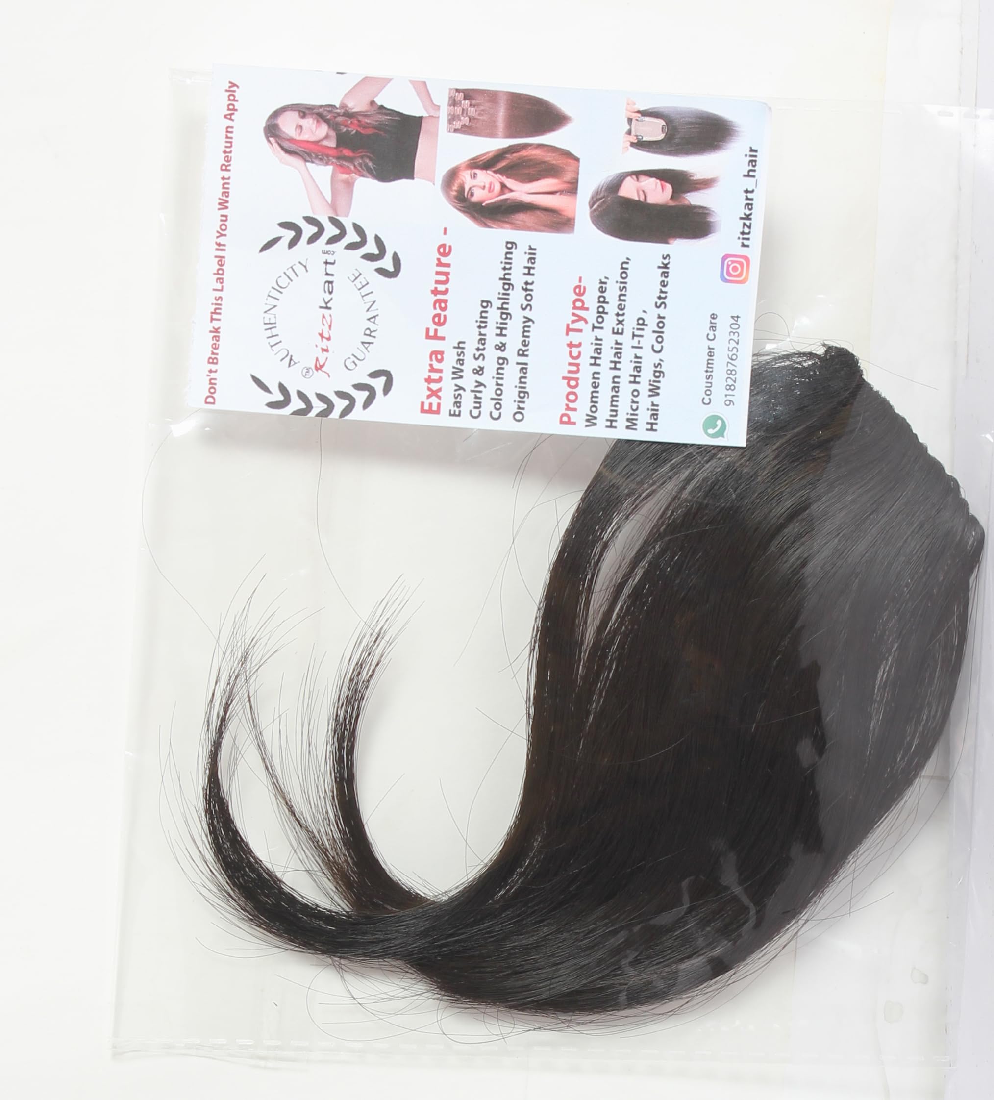 Ritzkart Human Hair Topper for Women - 10 Inch Length, 4 Inch Width, 30g (#4 Dark Brown) - Clip-in Hairpiece for Baldness, Thinning Hair & Side/Center Fringe - Perfect for Daily Wear, Work & Special Occasions