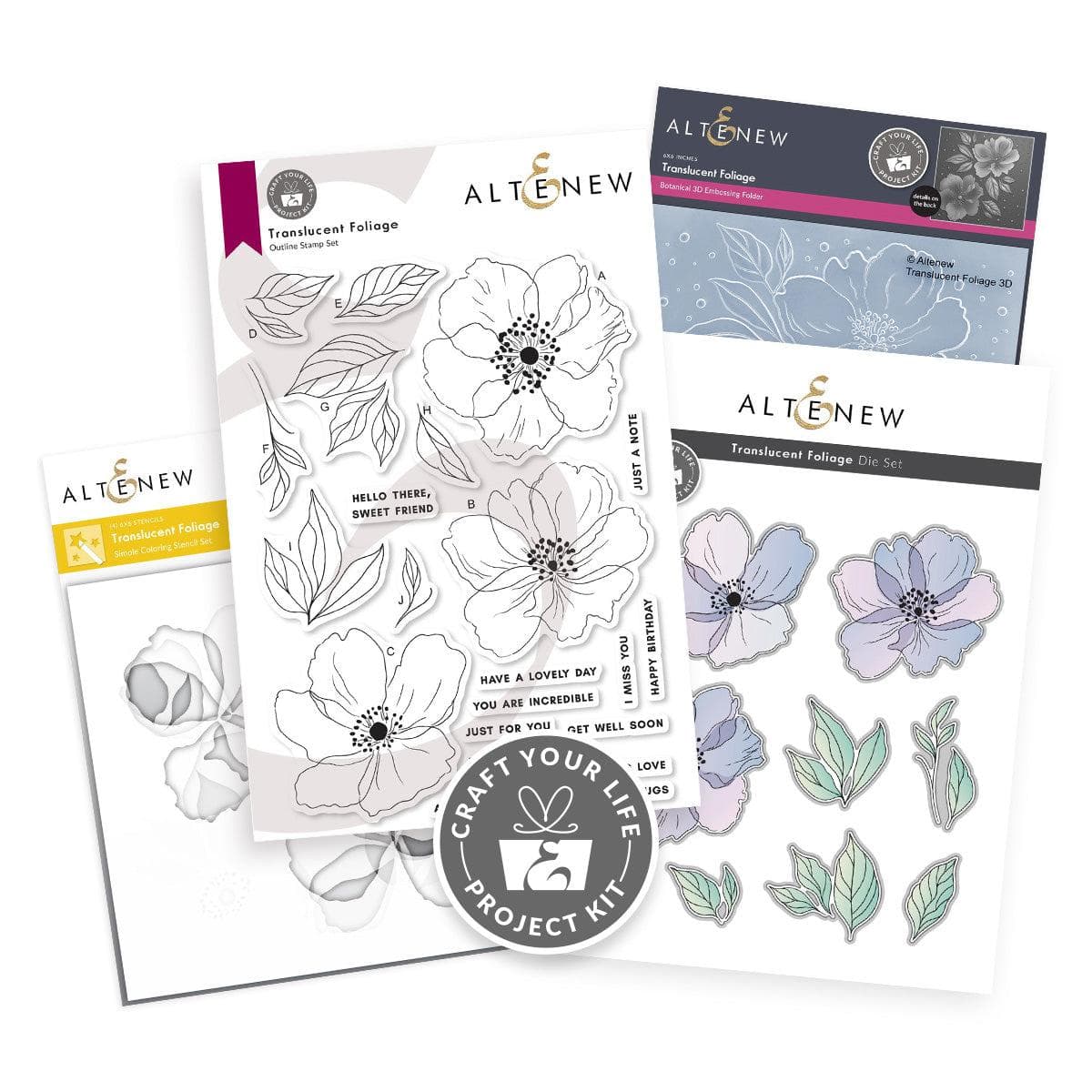DIY Craft Your Life Project Kit - Translucent Foliage for Scrapbooking, Card Making & Home Decor - Creative Paper Cutting Art Supplies for Adults