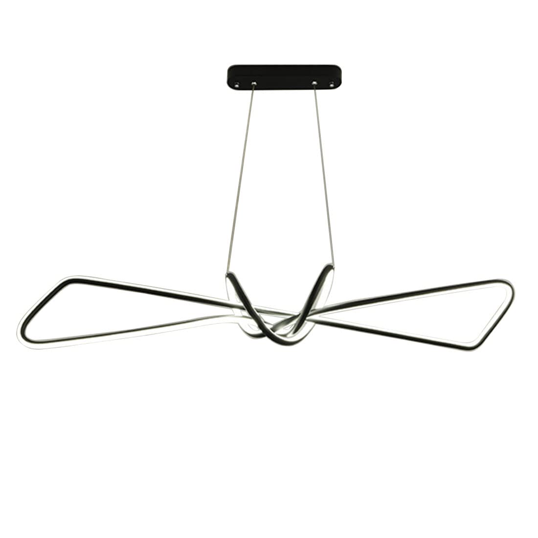 Modern LED Pendant Light - Dimmable Black Ceiling Light Fixture with Simple Line Design (32 Inches) for Dining Room, Living Room, Bedroom | Energy Efficient Home Lighting Solution