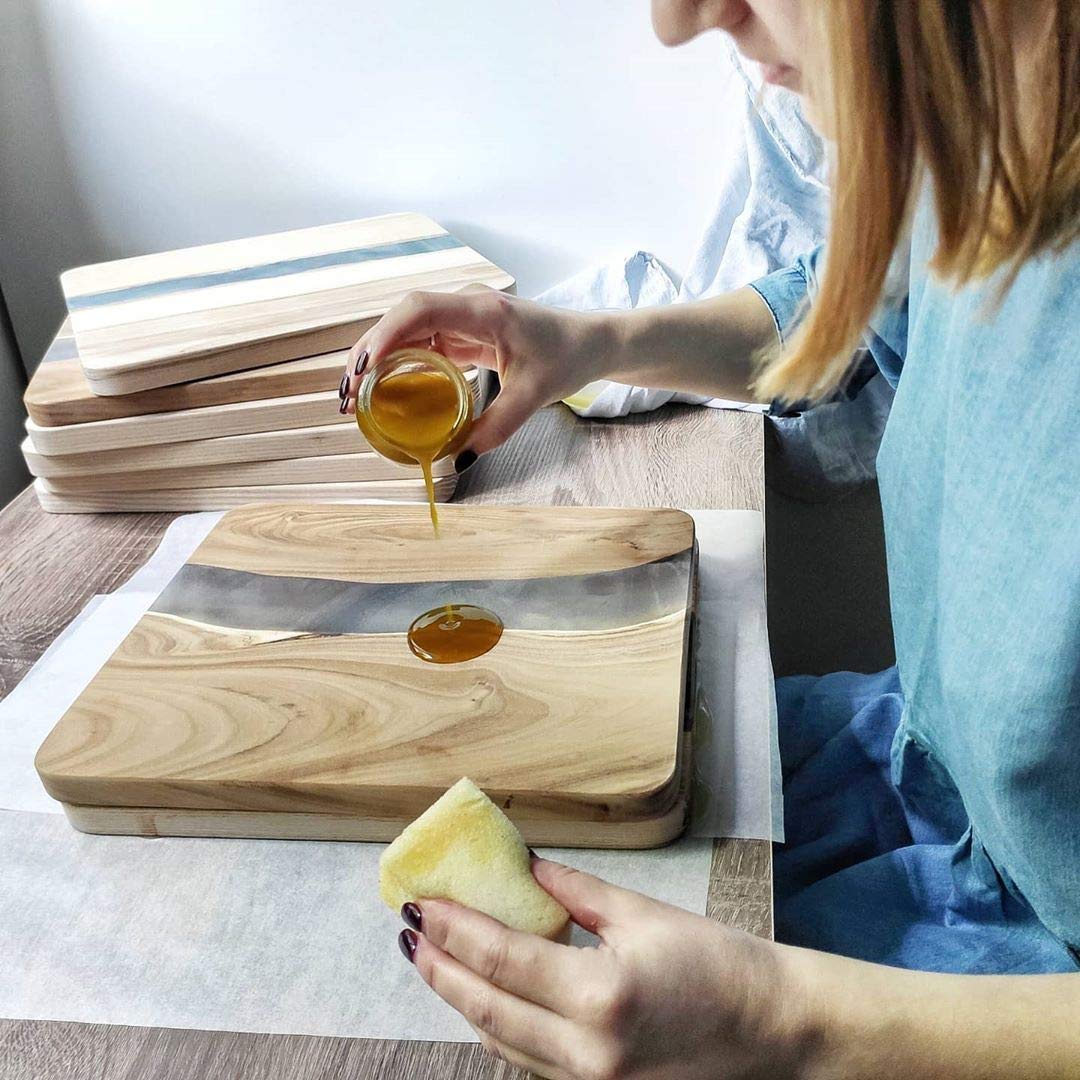 Handcrafted Epoxy Resin Wooden Serving Board - Unique River Design Charcuterie Platter, Antipasto Tray & Cutting Board - Perfect for Entertaining, Housewarming Gifts & Kitchen Decor
