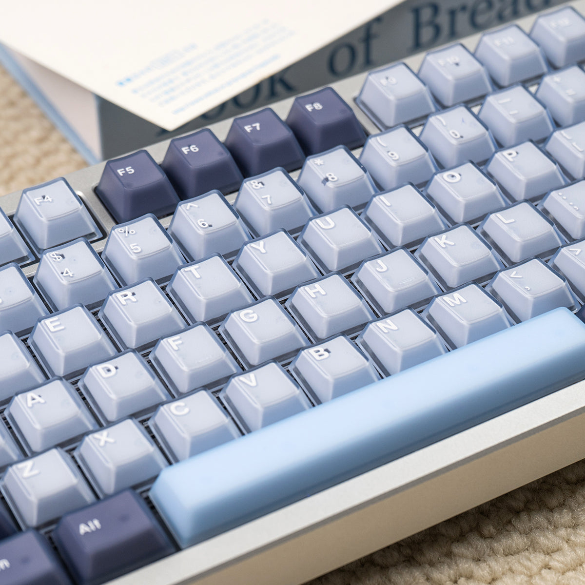 Blue Coconut Bubble PBT+PC Translucent Mechanical Keyboard Keycap Set - OEM Height for Gaming, Typing & Custom Builds (104 Keys)