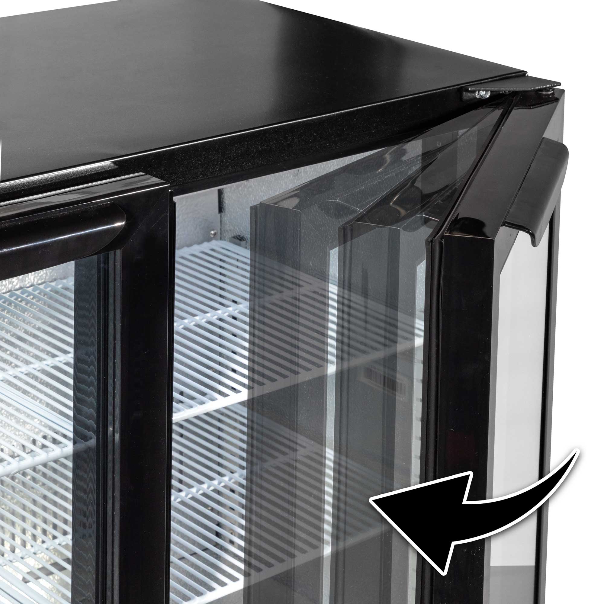 Baridi 190L Back Bar Refrigerator with Hinged Double Door - Commercial Under Counter Drink Cooler for Bars, Restaurants & Home Use