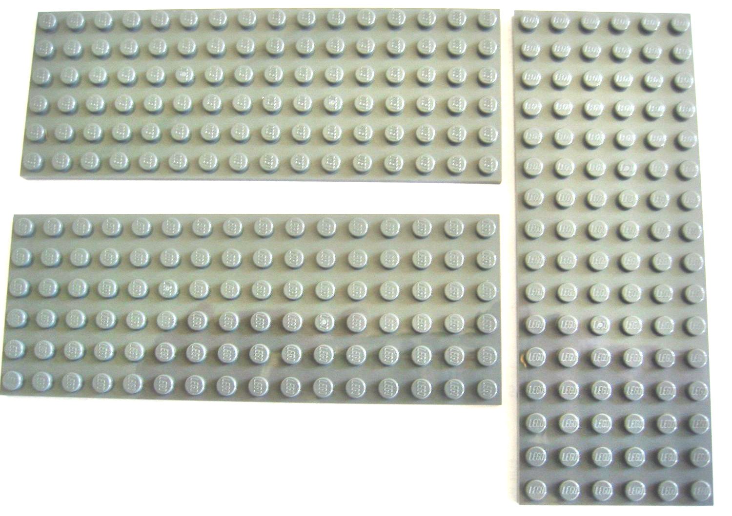 LEGO 3027 City Building Plates (6x16 Studs, 3 Pack) - Dark Gray Bricks for Kids & Adults - Perfect for LEGO City Sets, DIY Projects & Creative Play