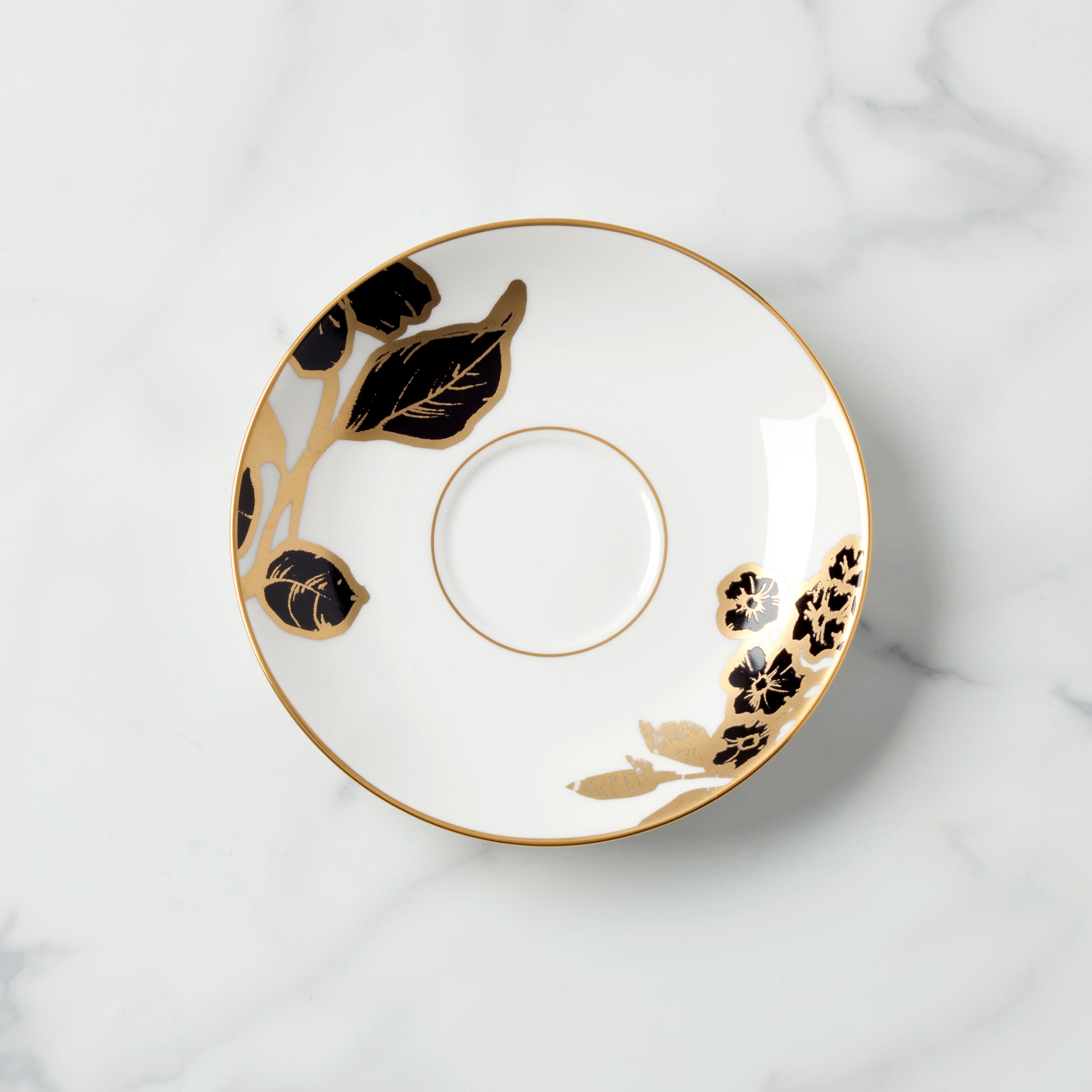 Minstrel Gold Tea Saucer - Elegant Porcelain Tea Cup Plate for Afternoon Tea, High Tea, and Formal Dining - Perfect for Tea Parties, Bridal Showers, and English Tea Sets
