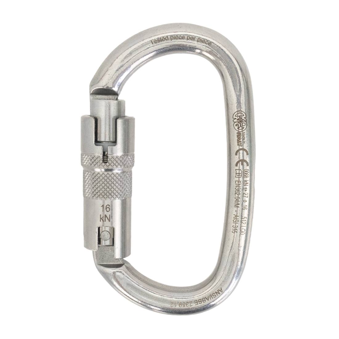 KONG Inox Ovalone ANSI Certified Carabiner Clip - Durable Stainless Steel Climbing Gear for Hiking, Camping & Outdoor Adventures
