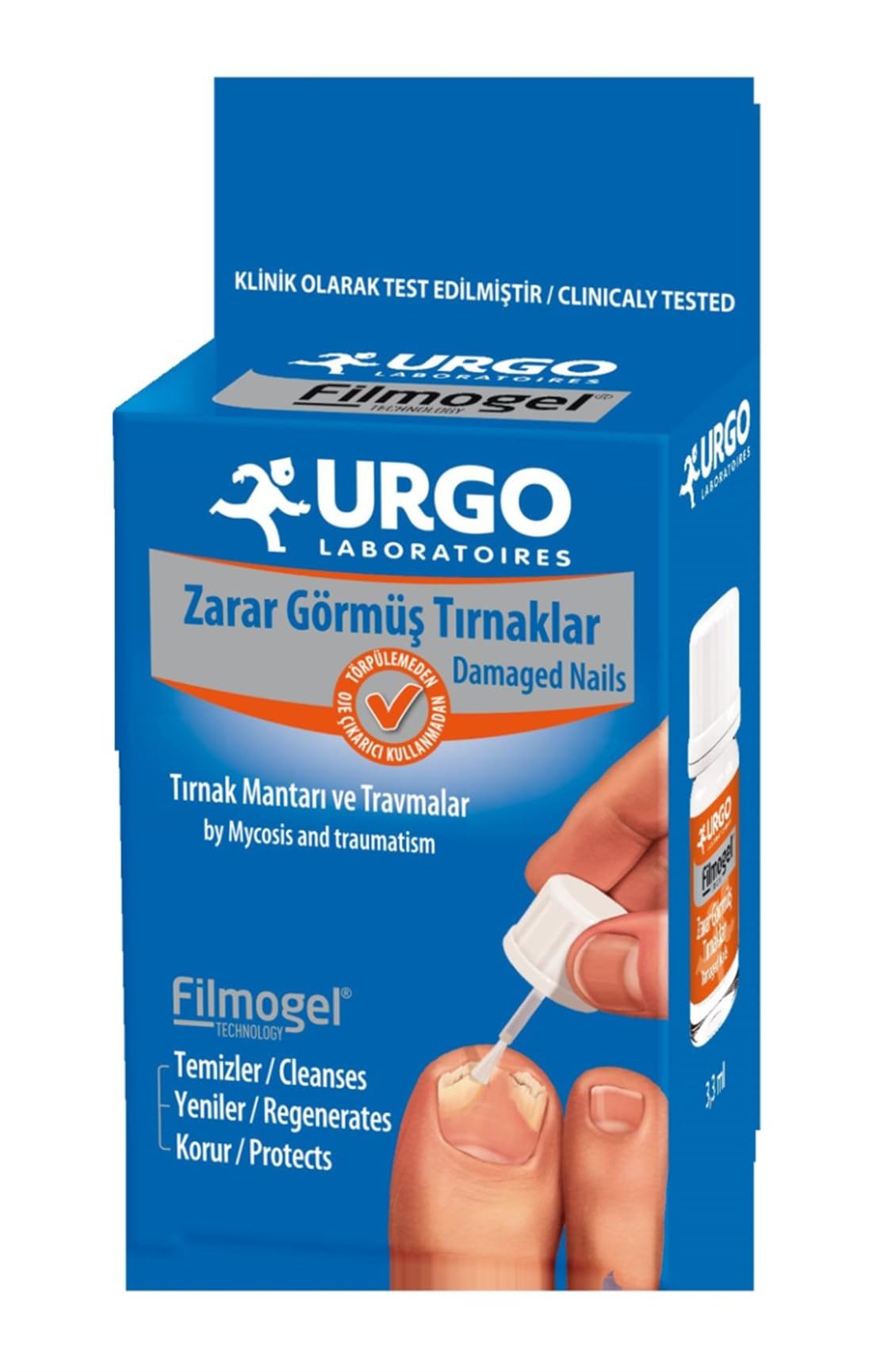 Urgo Nail Repair Gel for Damaged & Brittle Nails - 3.3ml Treatment with Keratin - Strengthens & Protects Nails - Pack of 1 - Perfect for Manicures & Nail Care Routine