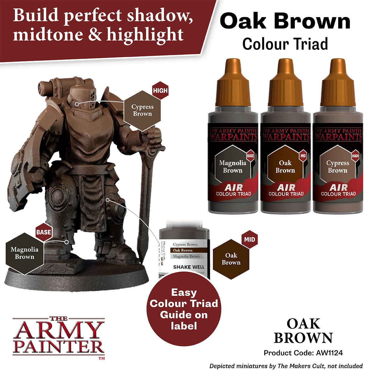 Warpaints Air: Premium Oak Brown Acrylic Paint for Miniatures & Models - Perfect for War Gaming, Tabletop, and DIY Crafts