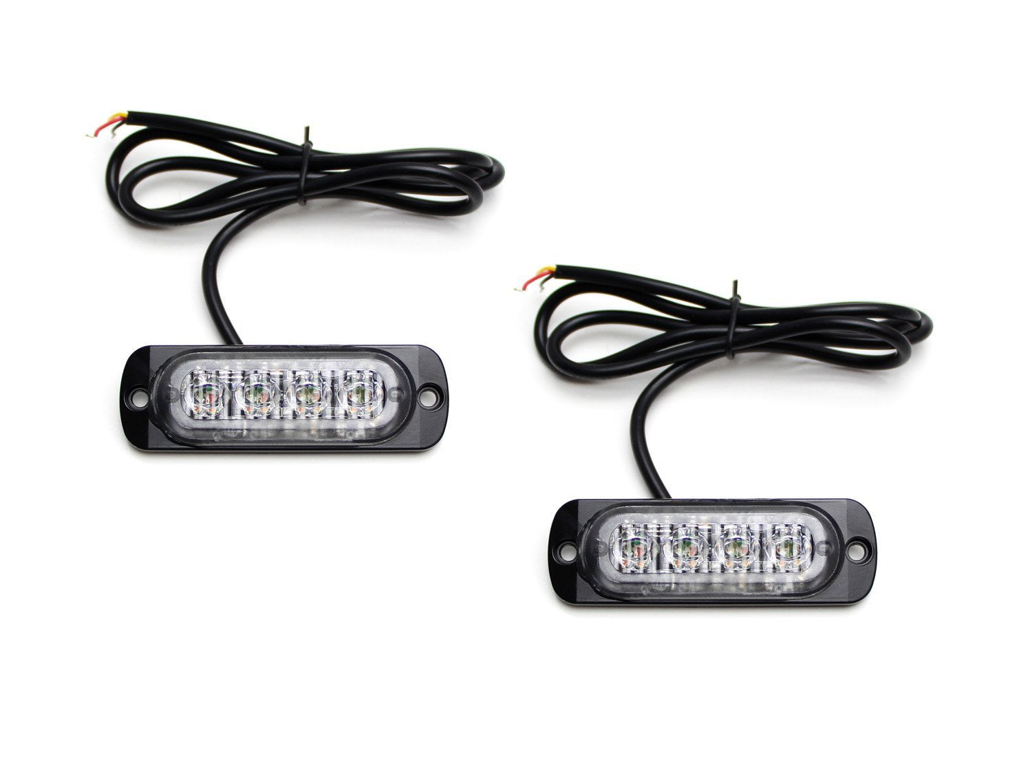 2-Pack Amber LED Strobe Warning Lights for Trucks, Trailers, Pickups & SUVs - Emergency Vehicle Safety Flashers for Roadside Hazards, Construction Zones & Nighttime Visibility