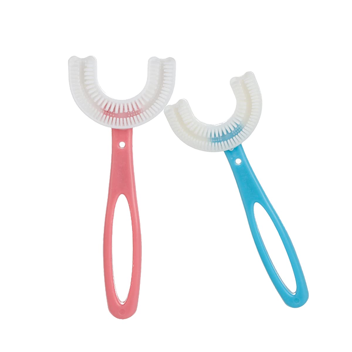 SATIS Silicone U-Shaped Kids Toothbrush for Ages 2-6 | 2-Pack Soft Bristle Training Toothbrush for Toddlers | Perfect for Teaching Oral Hygiene & Brushing Skills