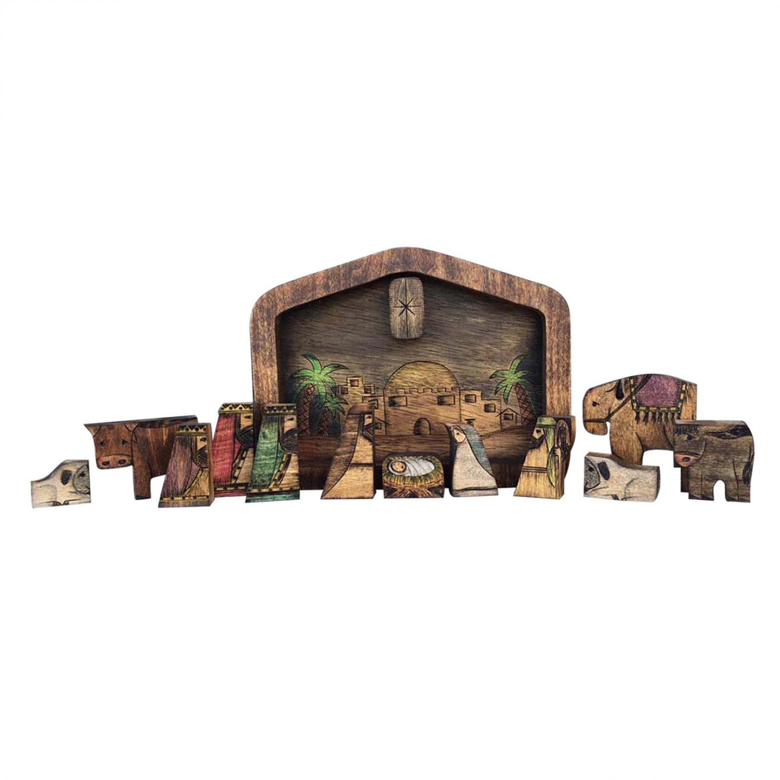 Handcrafted Wooden Jesus Puzzle Statue - Nativity Scene Jigsaw Puzzle with Wood-Burned Design - Religious Christmas Decor & Educational Family Game - Perfect for Holiday Gifts, Sunday School Activities & Home Nativity Displays