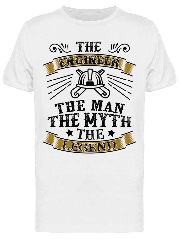 Smartprints Graphic Tee - The Engineer The Man The Legend - Regular Fit Cotton T-Shirt for Men - Casual Wear, Gifts for Engineers & Tech Enthusiasts
