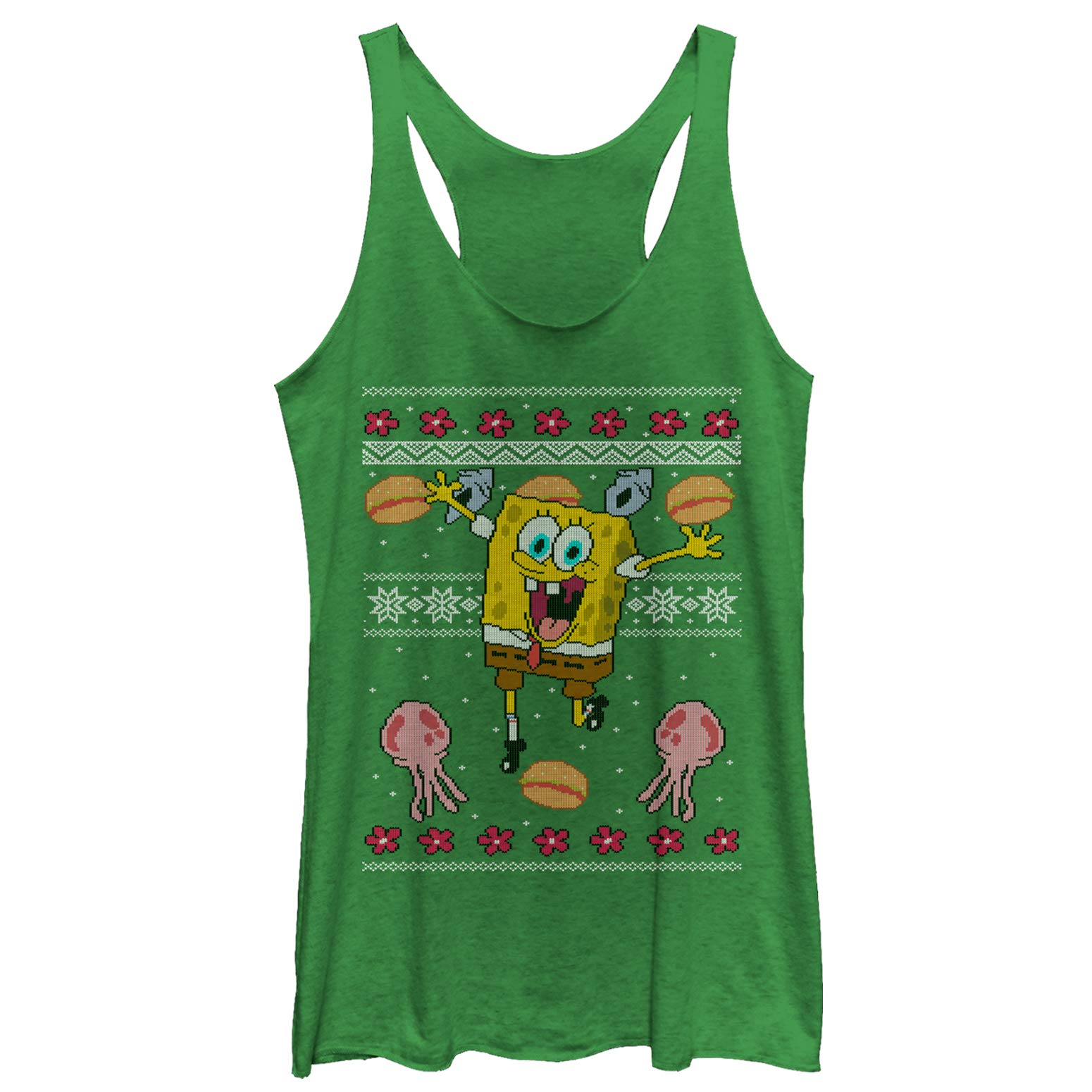 SpongeBob SquarePants Women's Racerback Tank Top - Soft & Comfortable Cartoon Graphic Tee for Summer, Beach, Casual Wear & Fan Gifts