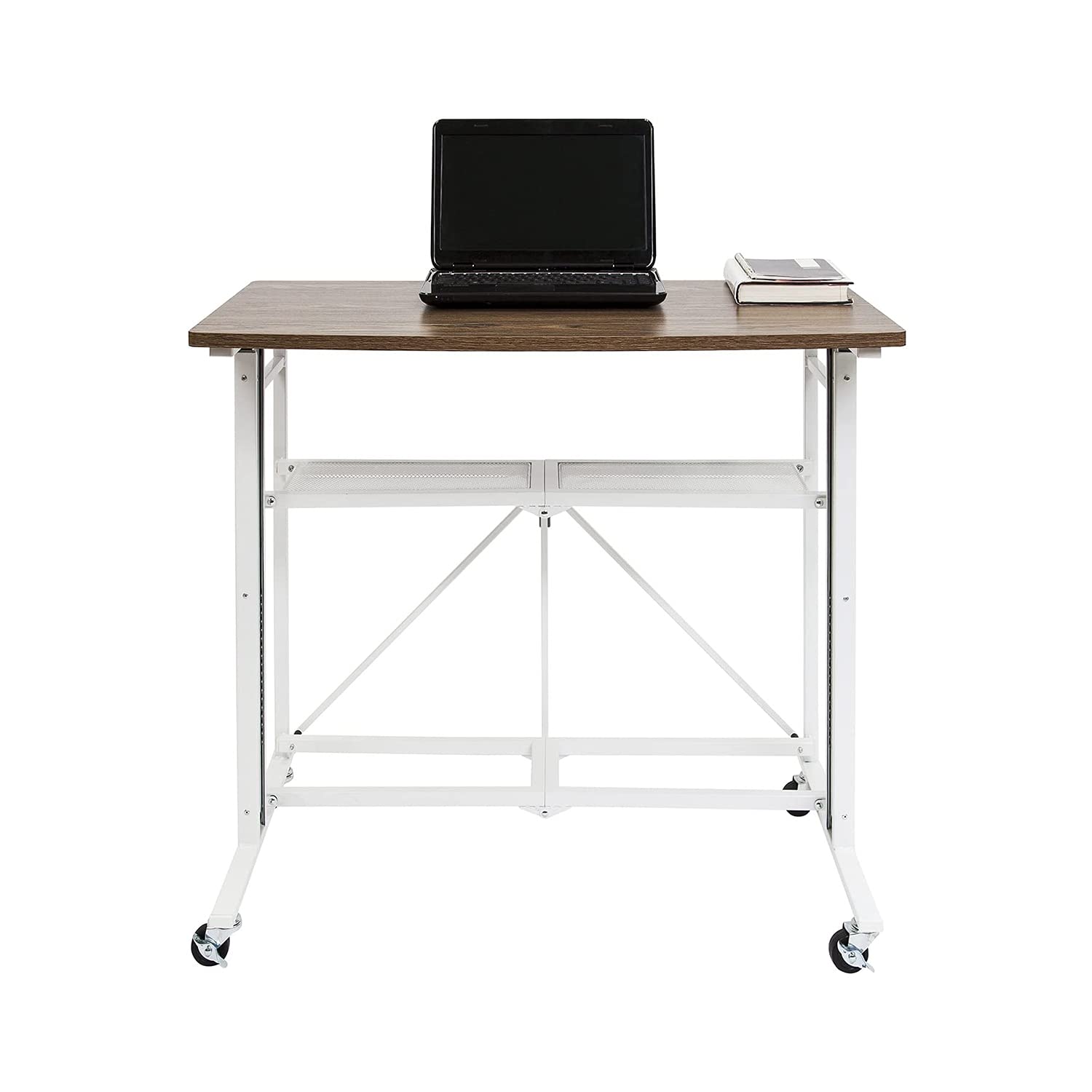 Adjustable Height Standing Desk RDEA-01 - White Large Size Ergonomic Origami Up Down Stand Desk for Home & Office Workspace - Perfect for Remote Work, Gaming, and Study Sessions