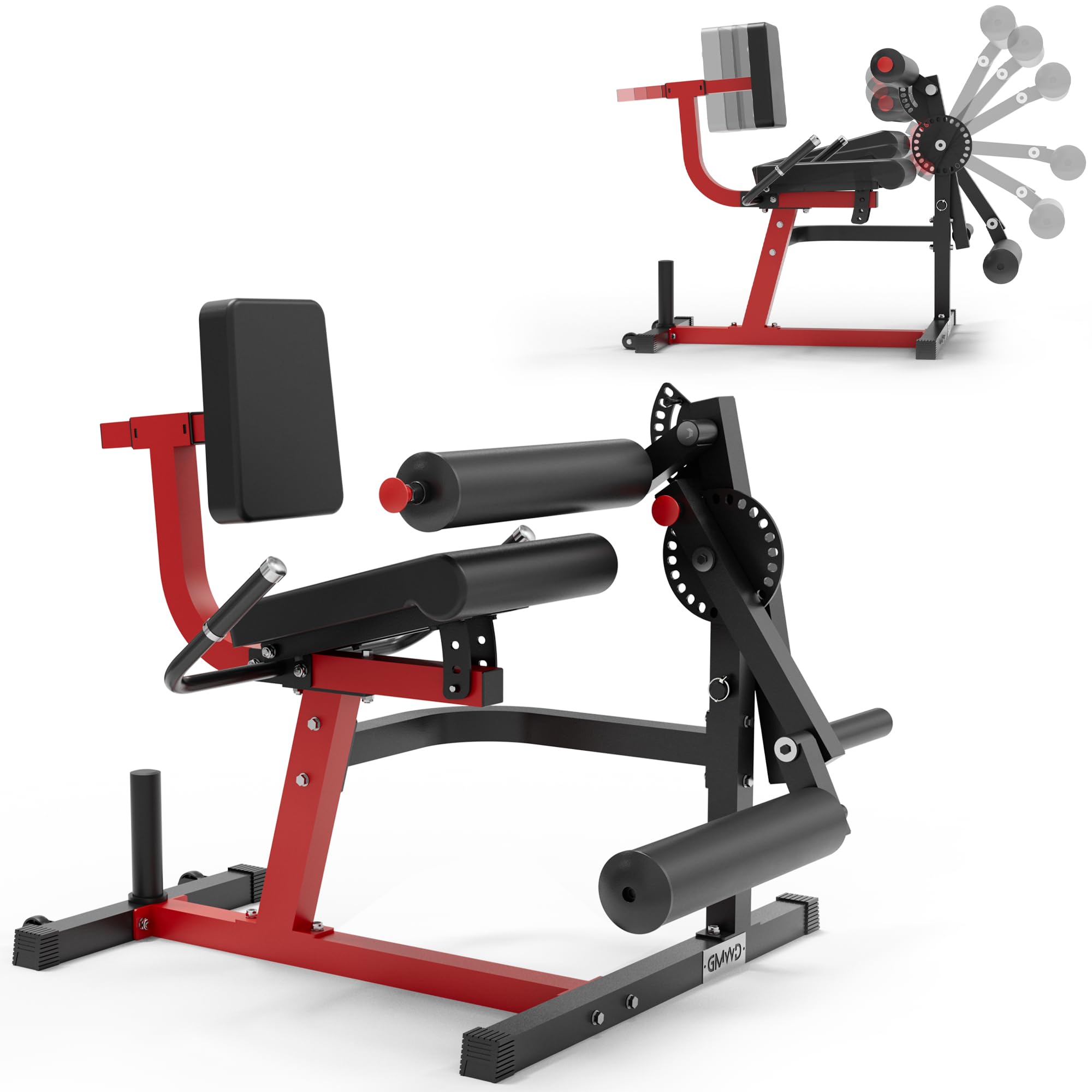 GMWD Leg Extension and Curl Machine - Adjustable Plate Loaded Leg Exercise Bench for Thigh Workouts | Home Gym Equipment for Lower Body Strength Training | Perfect for Home Fitness, Leg Muscle Building & Rehabilitation Exercises