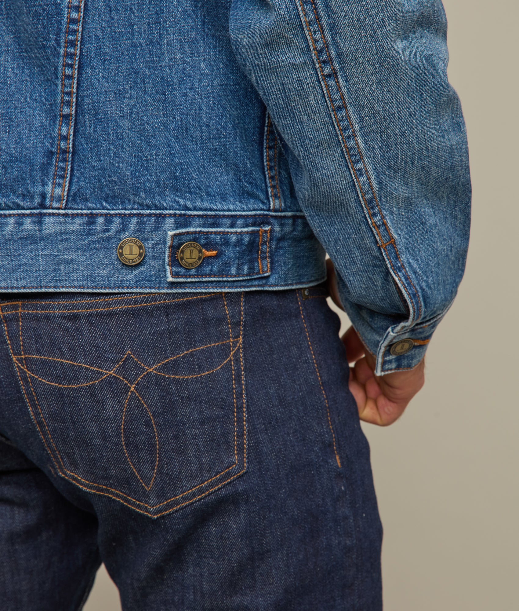 Earl Denim Trucker Jacket for Men - Vintage Saddleback Blue Denim Jacket, Classic Fit, Distressed Wash | Perfect for Casual Outfits, Streetwear, and Layering in Fall & Spring