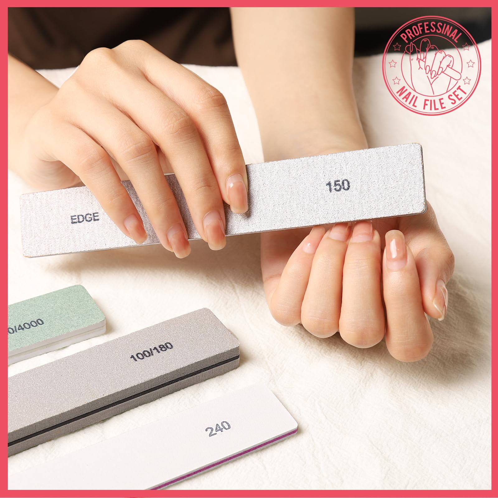 Teenitor 12-Piece Nail Care Kit - 100/180 Grit Nail Files & Buffers, Emery Boards for Smooth & Shiny Nails - Perfect Manicure & Pedicure Set for Women at Home or Salon