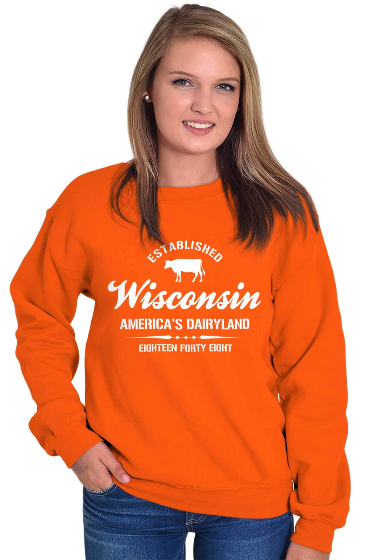 Classic Teaze Wisconsin America's Dairyland State Sweatshirt for Men & Women - Comfortable Unisex Pullover for College, Travel & Casual Wear