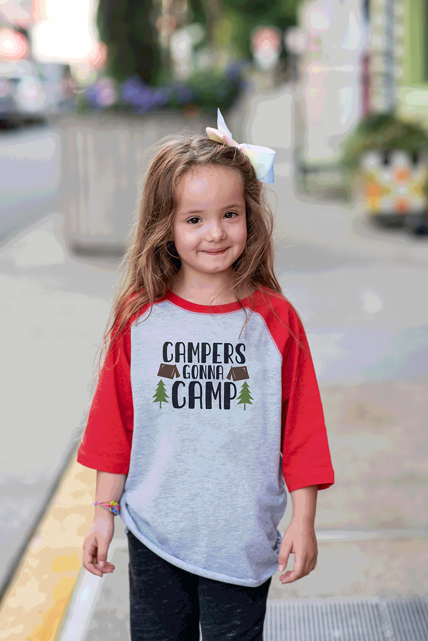 7 ate 9 Apparel Kids 'Campers Gonna Camp' Red T-Shirt - Fun Camping Outfit for Boys & Girls Outdoor Adventures